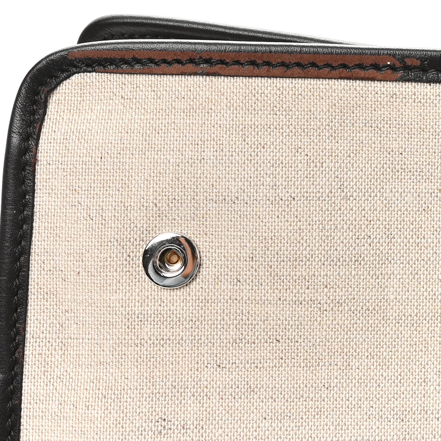 Hickory Calfskin Canvas Cutout The Studio Box Bag Beige Brown - Image 11