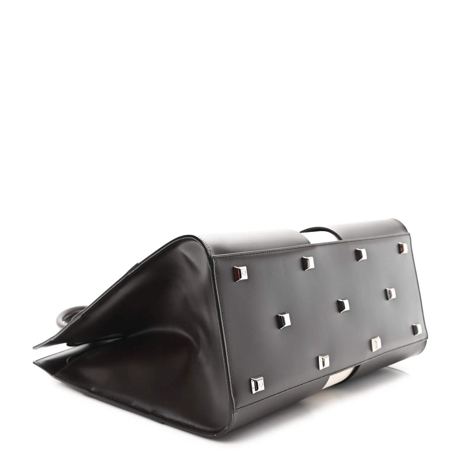 Hickory Calfskin Canvas Cutout The Studio Box Bag Beige Brown - Image 5