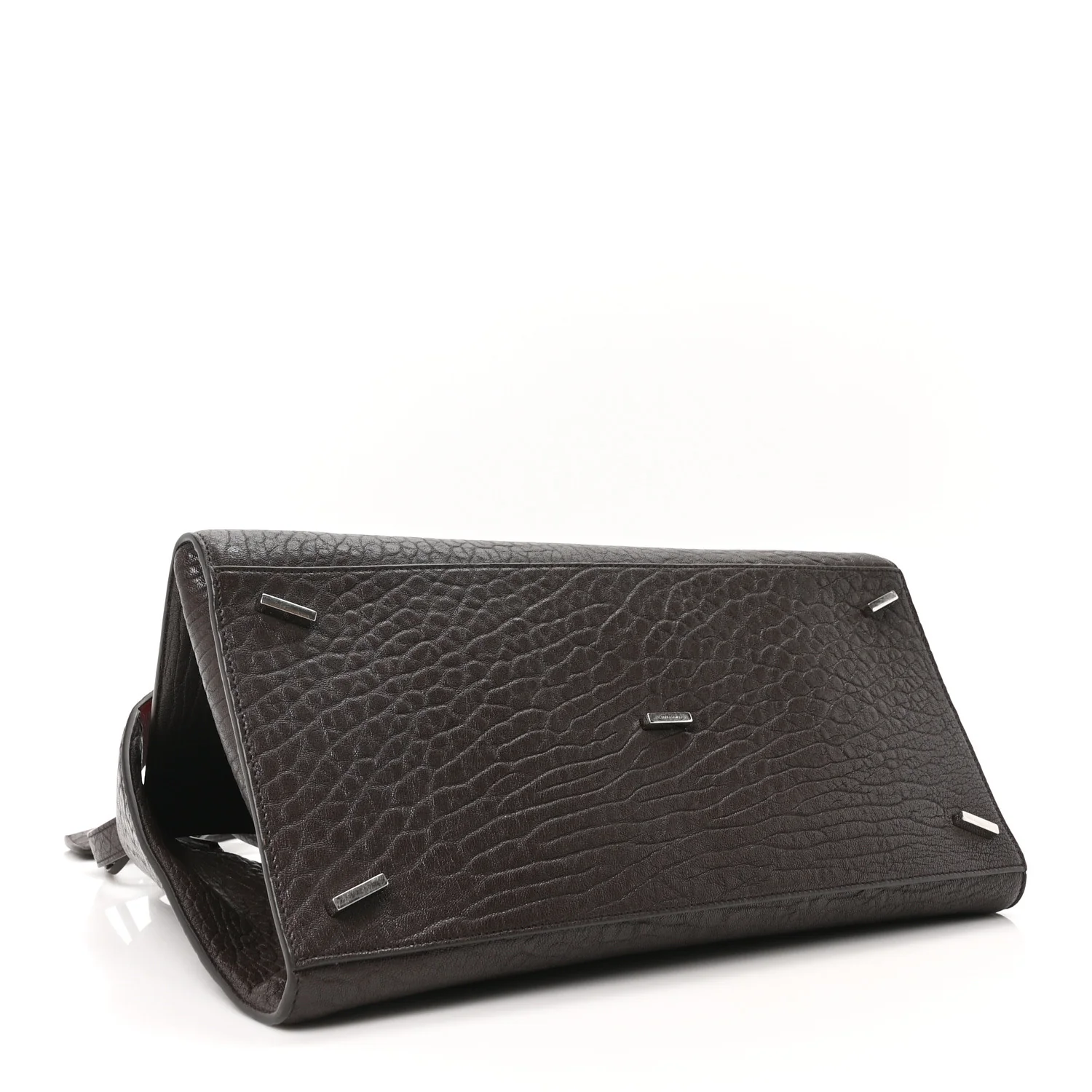 Natural Grain Calfskin Bicolor Large Hug Bag Testa Di Moro Flame Red - Image 4