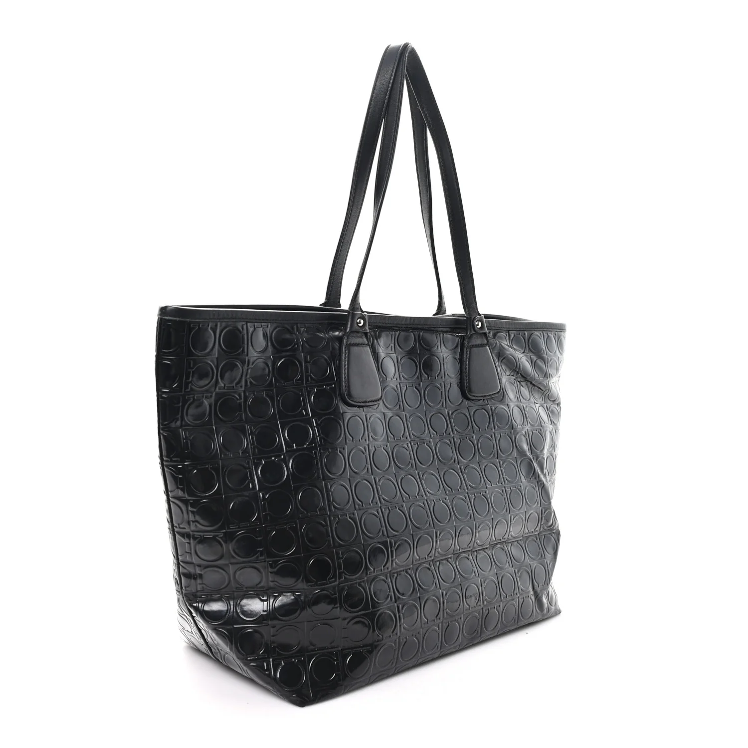 Patent Gancini Embossed Tote Black - Image 3