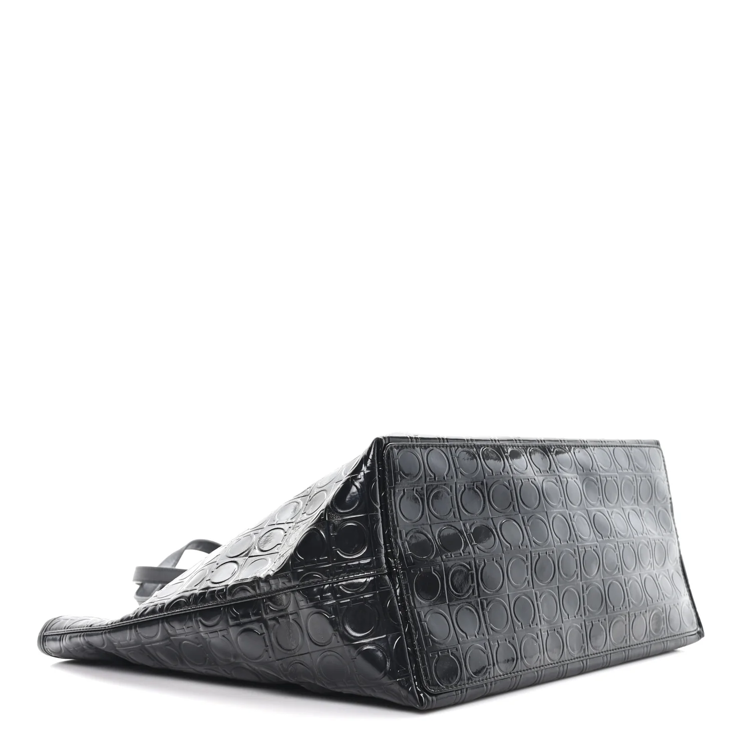 Patent Gancini Embossed Tote Black - Image 4