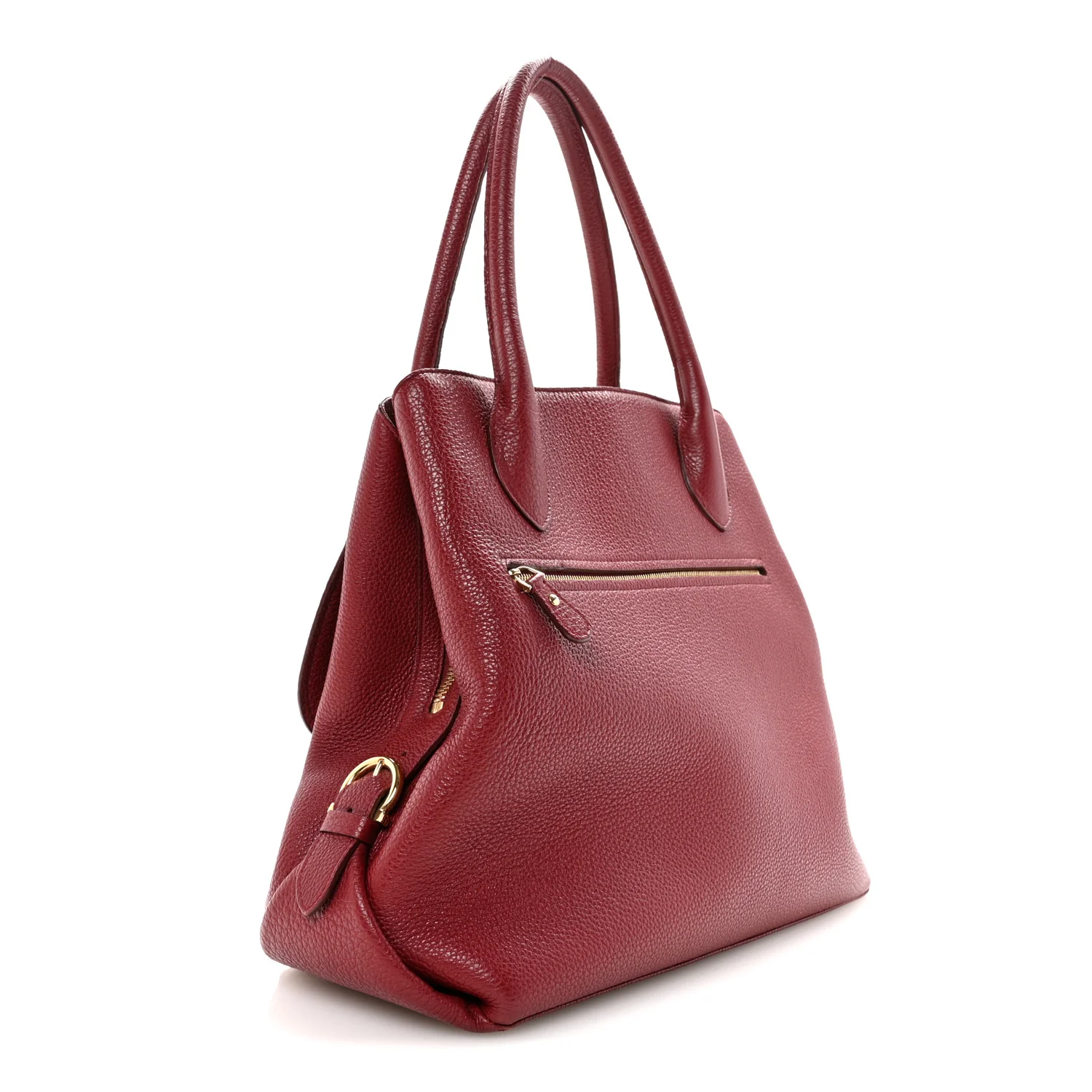 Pebbled Calfskin East West Fiamma Bag Red - Image 3