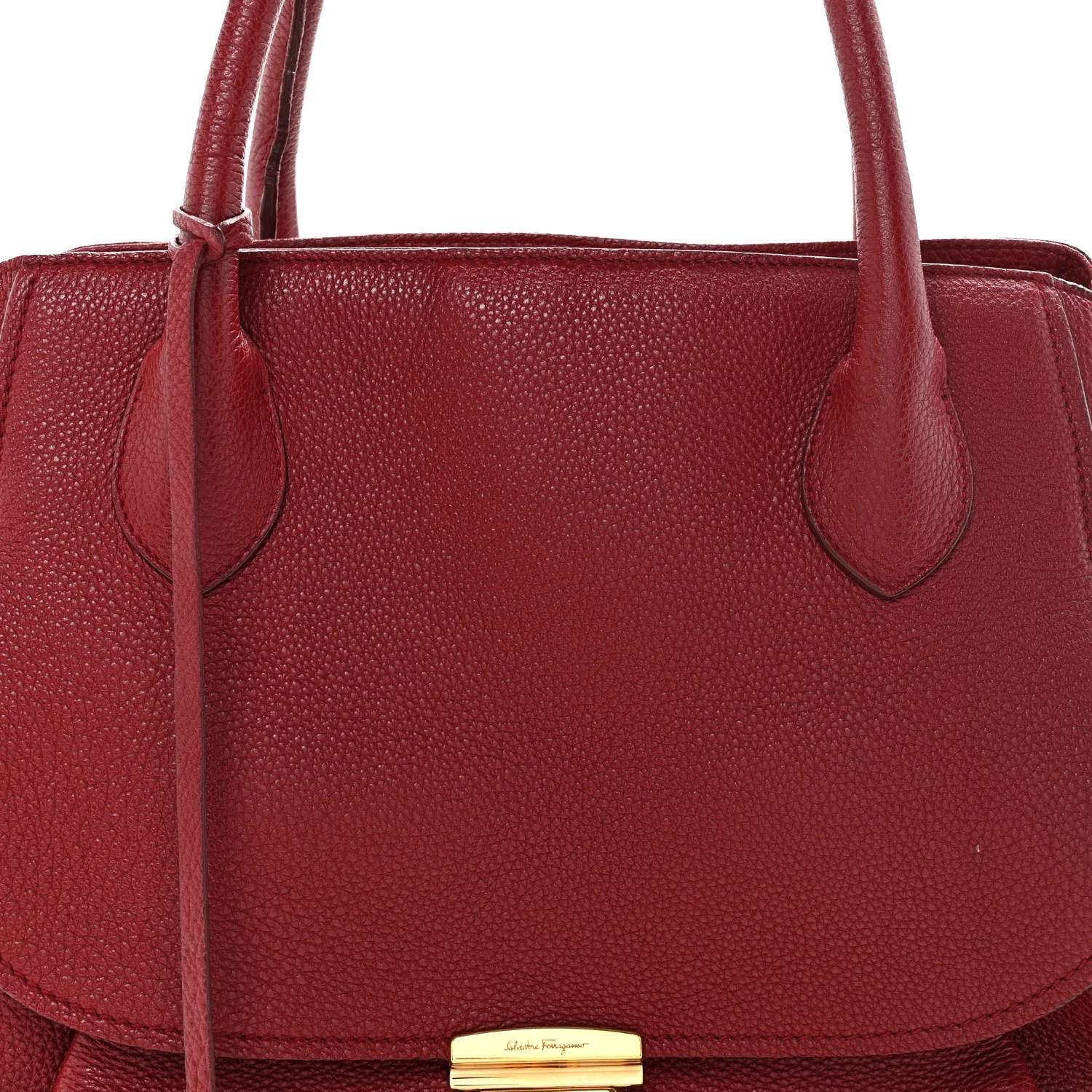 Pebbled Calfskin East West Fiamma Bag Red - Image 9