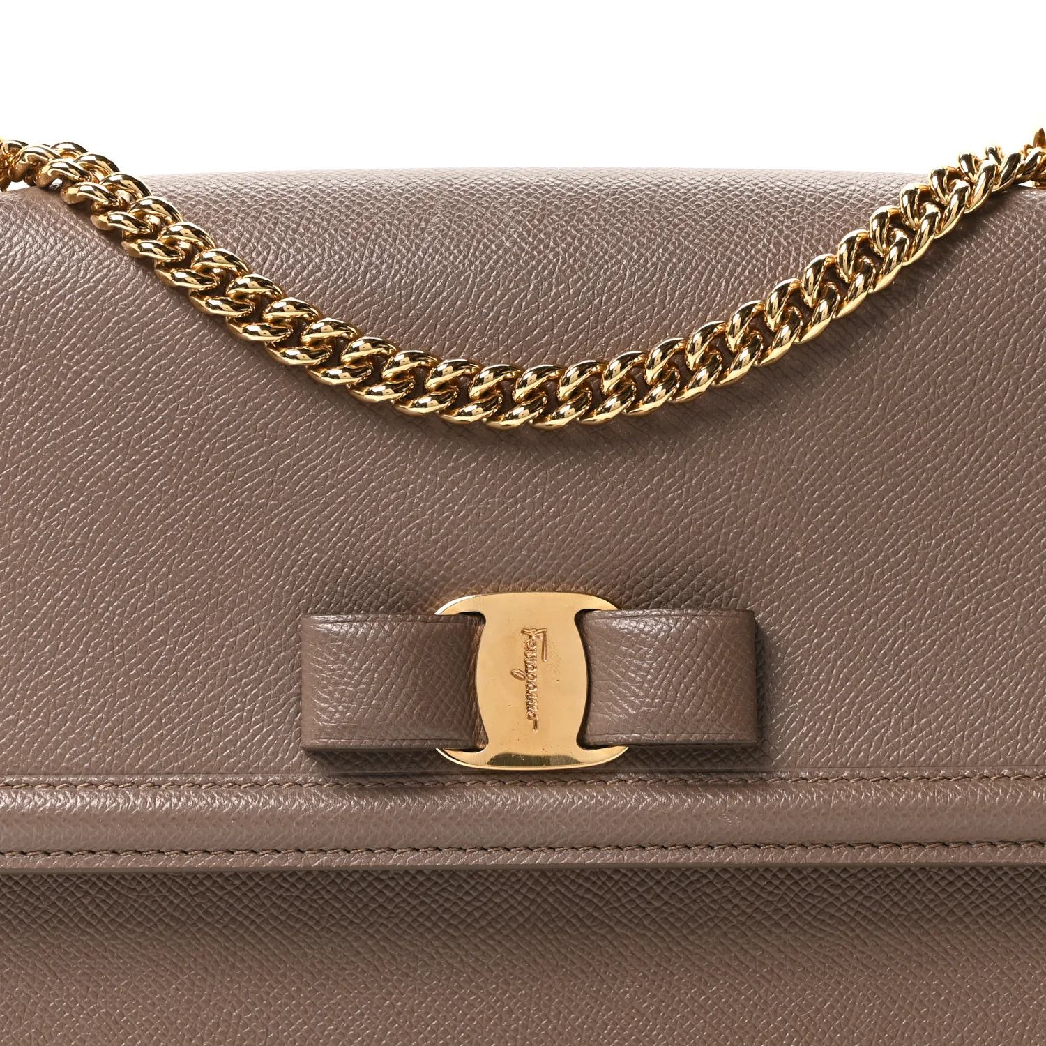 Printed Calfskin Ginny Shoulder Bag Grey - Image 7