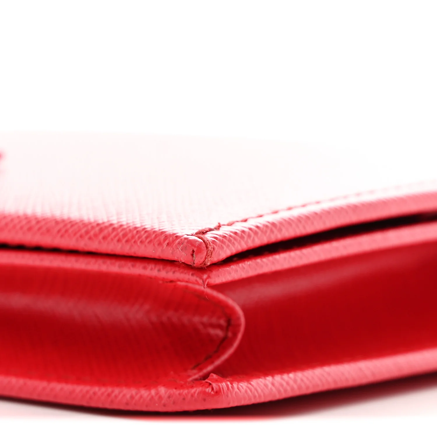Printed Calfskin Vara Bow Chain Wallet Red - Image 10