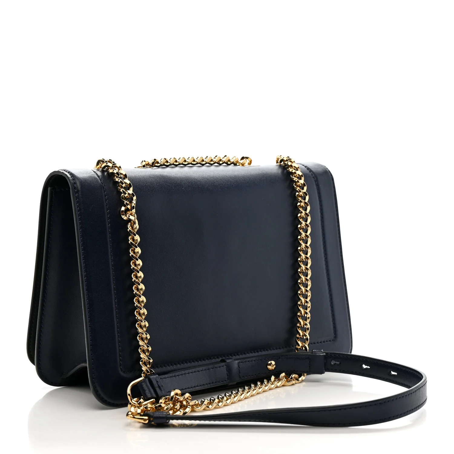 Smooth Calfskin Vara Bow Chain Flap Crossbody Navy - Image 3