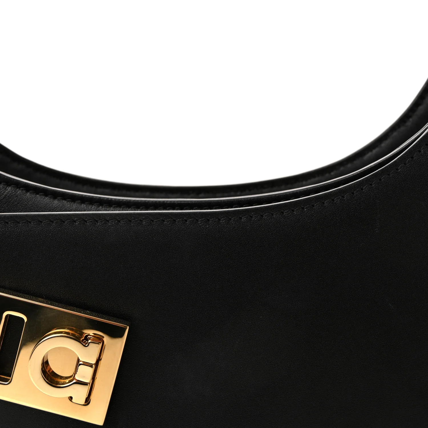 Soft Calfskin Gancini Hobo Black - Image 7