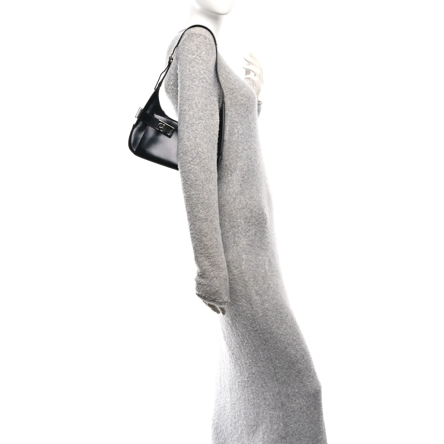 Soft Calfskin Gancini Hobo Black - Image 2