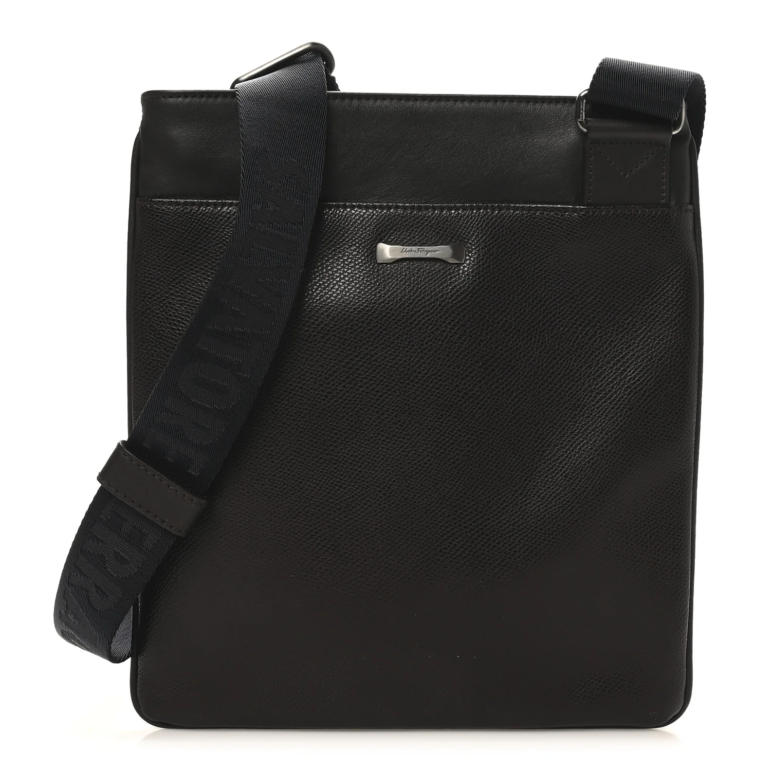 Stamped Calfskin Crossbody Bag Brown