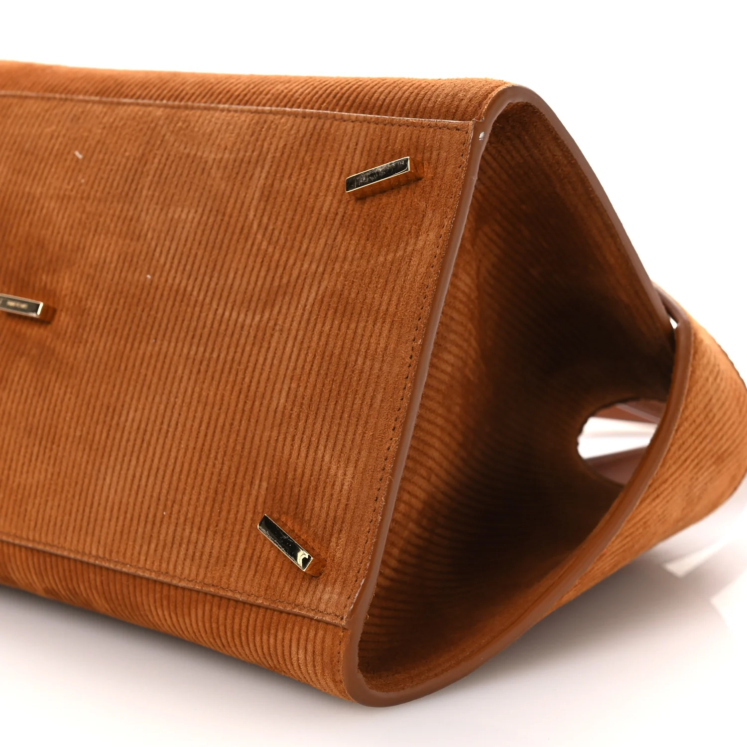 Suede Corduroy Medium Hug Bag Natural Nude - Image 10