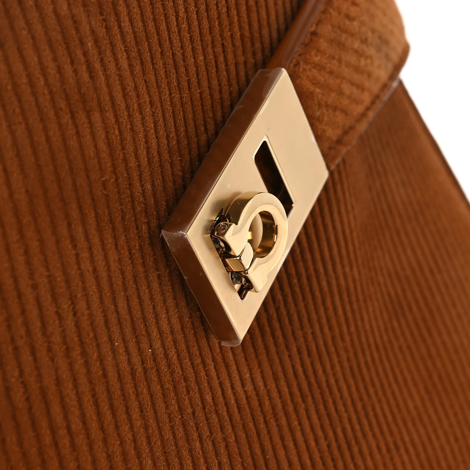 Suede Corduroy Medium Hug Bag Natural Nude - Image 11