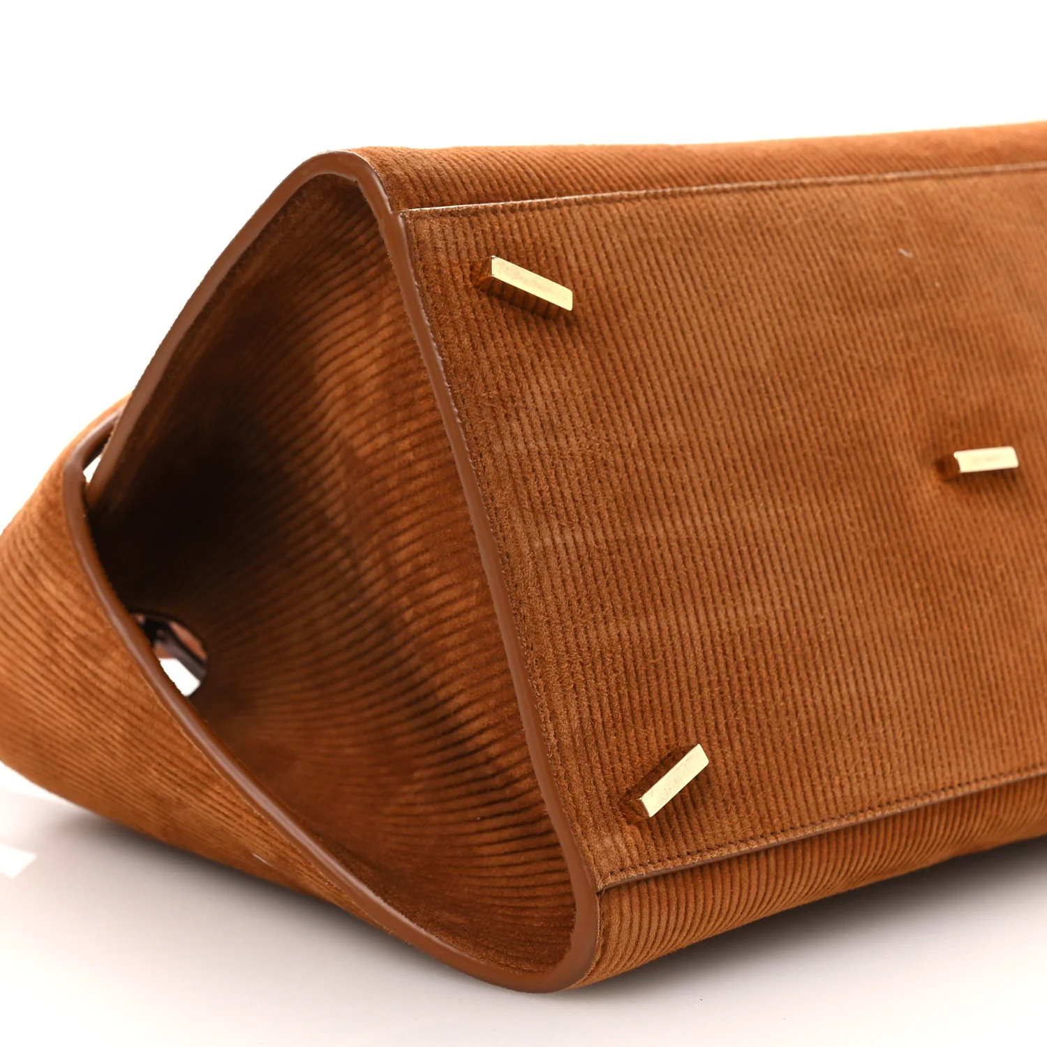 Suede Corduroy Medium Hug Bag Natural Nude - Image 9