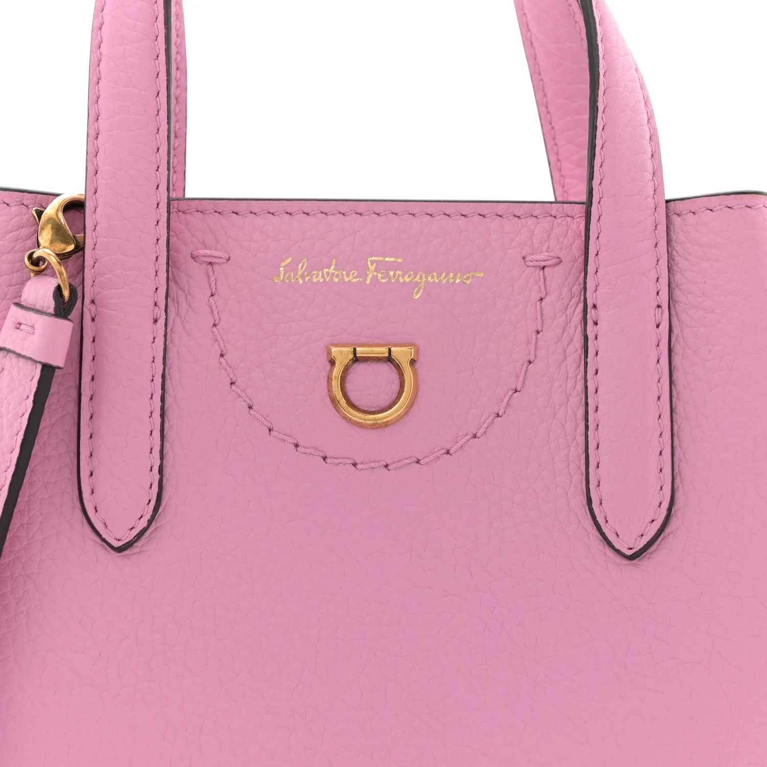 Tumbled Calfskin Gancini Mini Bag Pink - Image 7