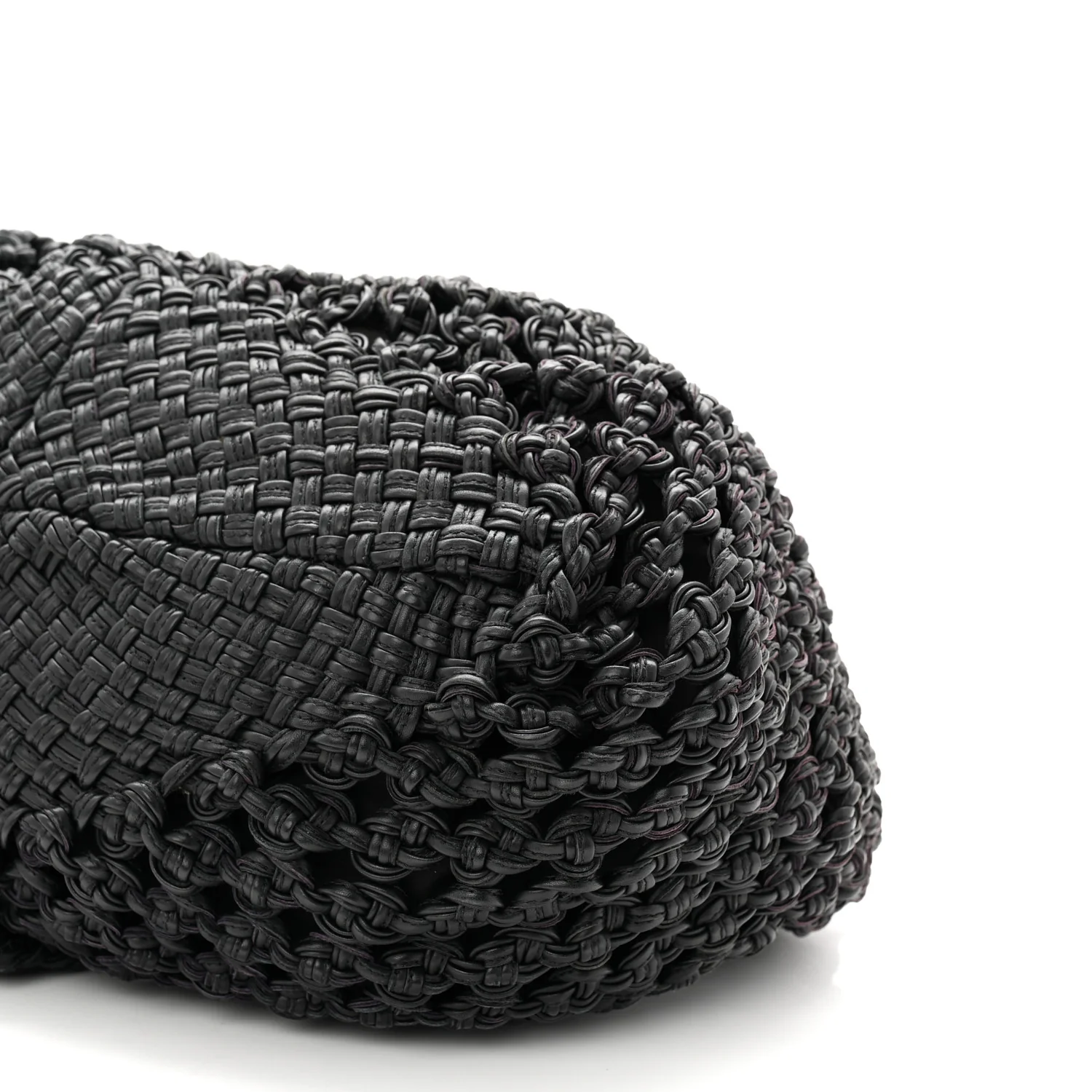 Woven Calfskin Gancini Shoulder Bag Black - Image 19