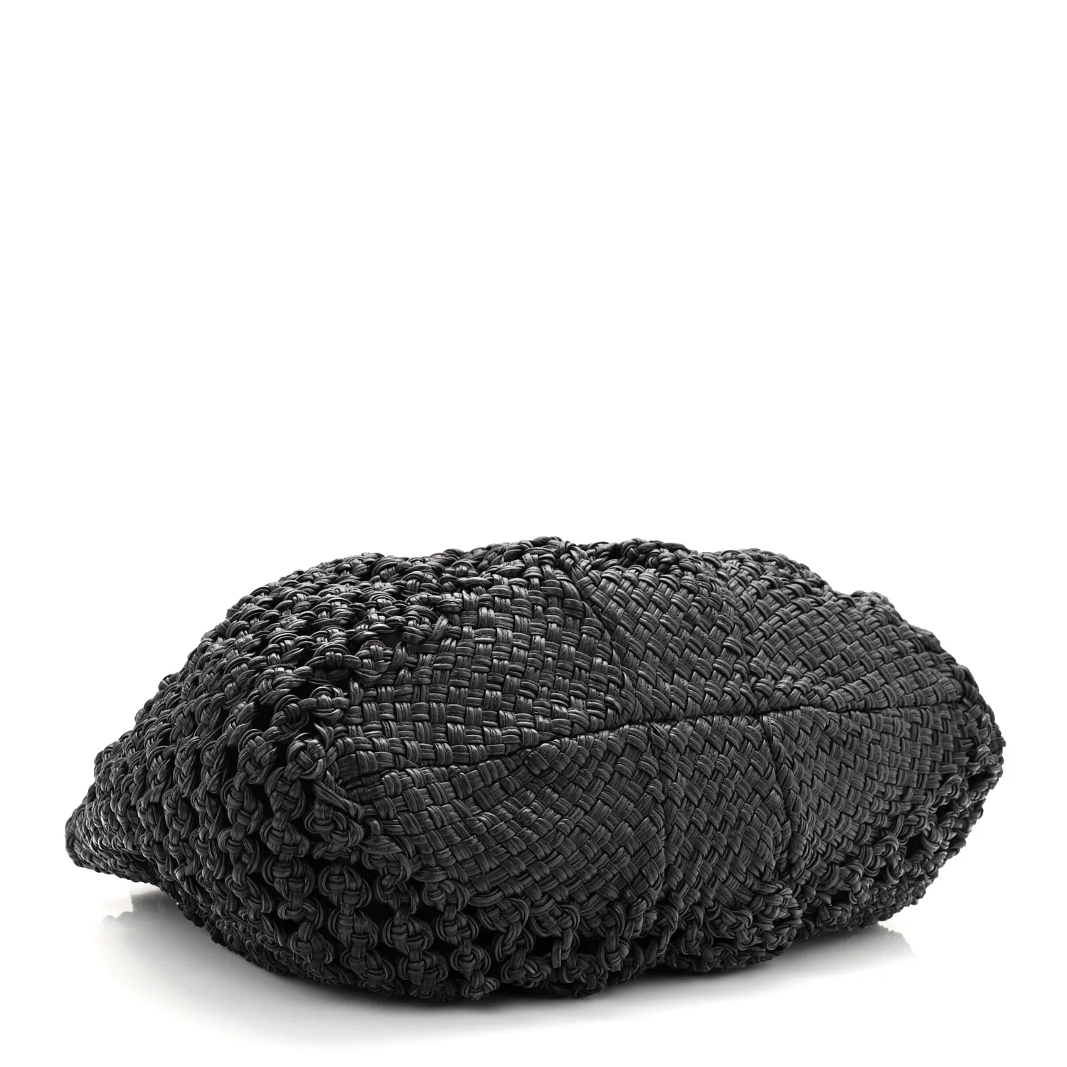 Woven Calfskin Gancini Shoulder Bag Black - Image 6