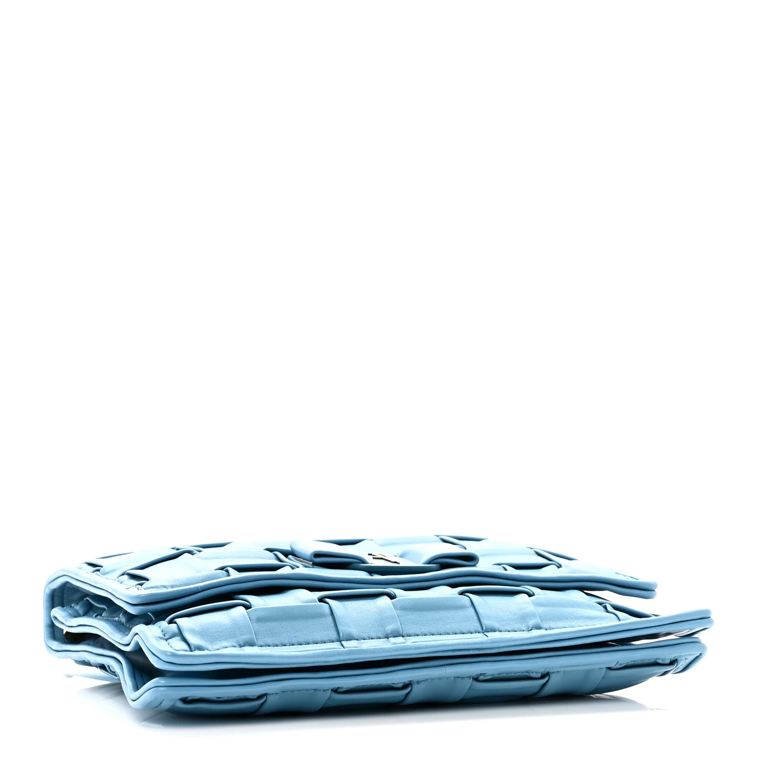 Woven Calfskin Viva Bow Shoulder Bag Blue - Image 4