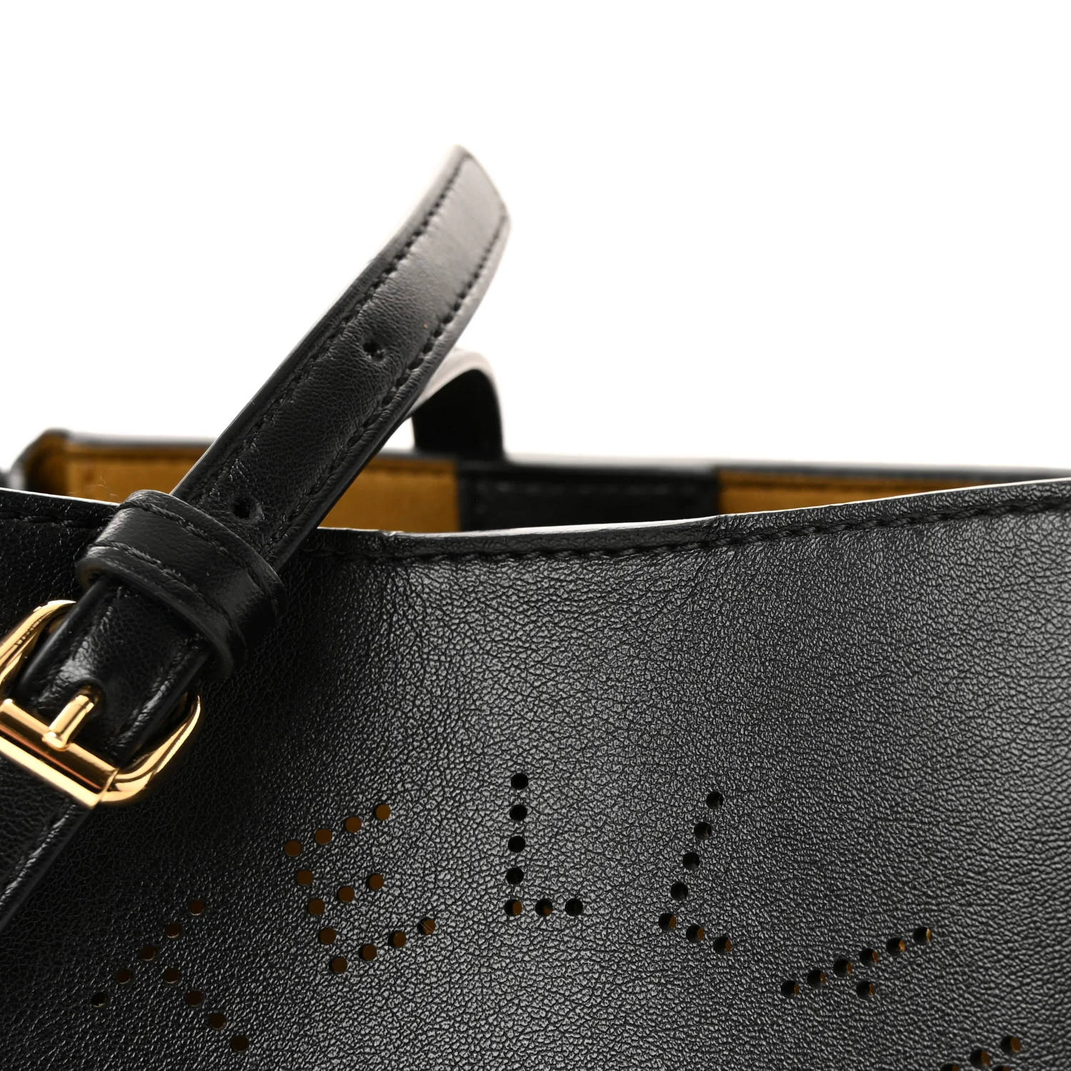 Eco Alter Nappa Perforated Logo Double Top Handle Crossbody Bag Black - Image 7