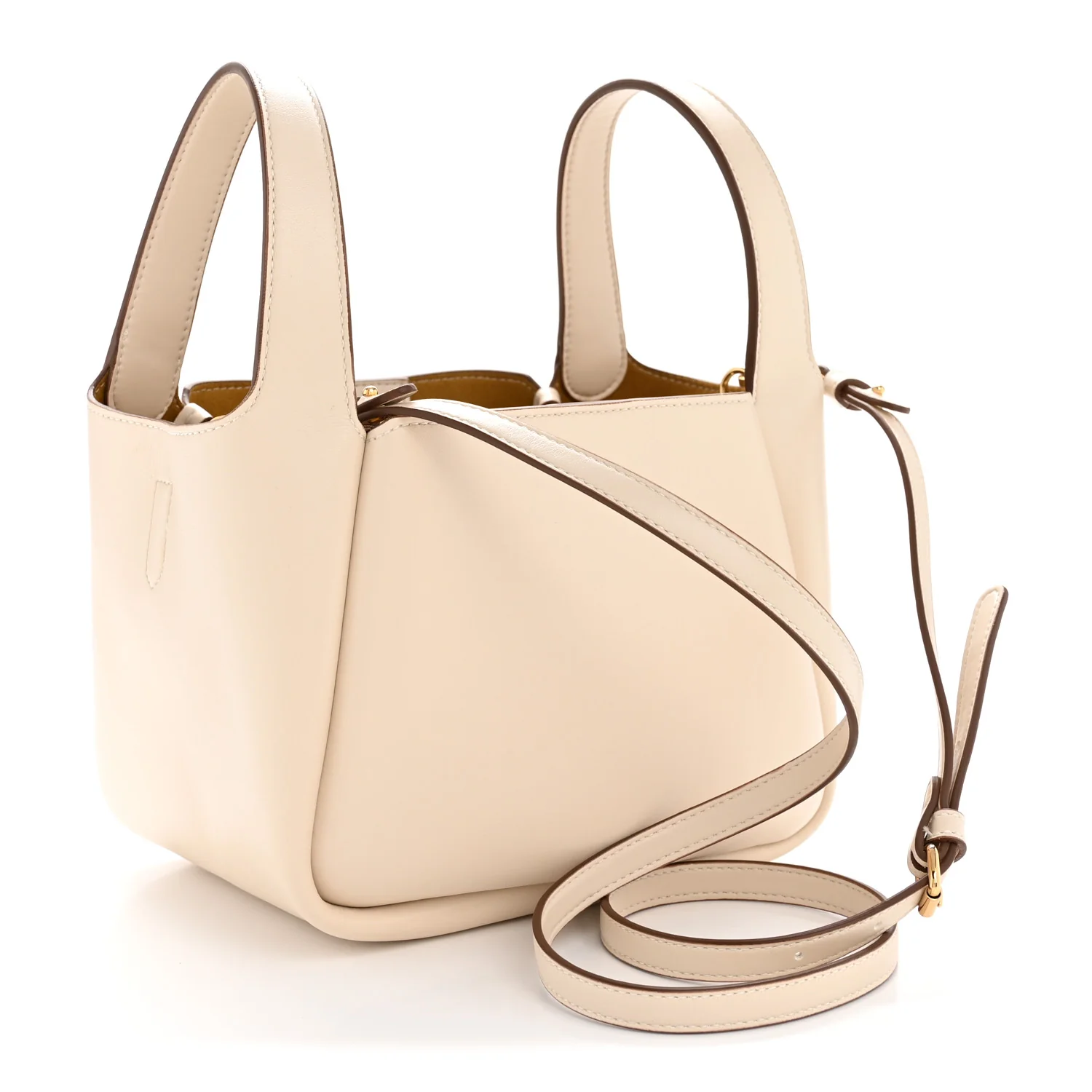 Eco Alter Nappa Perforated Logo Double Top Handle Crossbody Bag White - Image 3