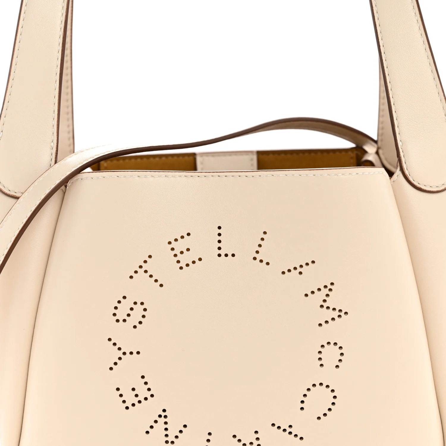 Eco Alter Nappa Perforated Logo Double Top Handle Crossbody Bag White - Image 8