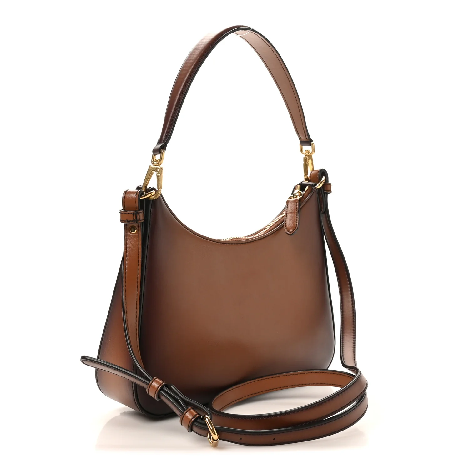 Eco Alter Nappa Perforated Logo Shoulder Bag Brown - Image 3