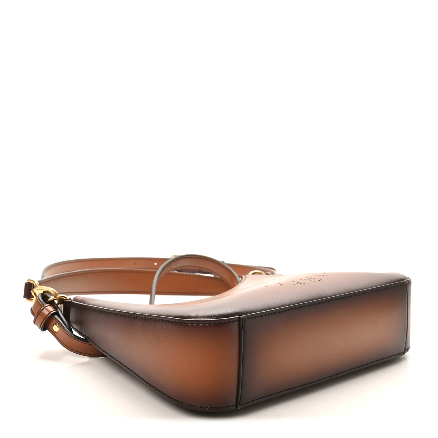 Eco Alter Nappa Perforated Logo Shoulder Bag Brown - Image 4