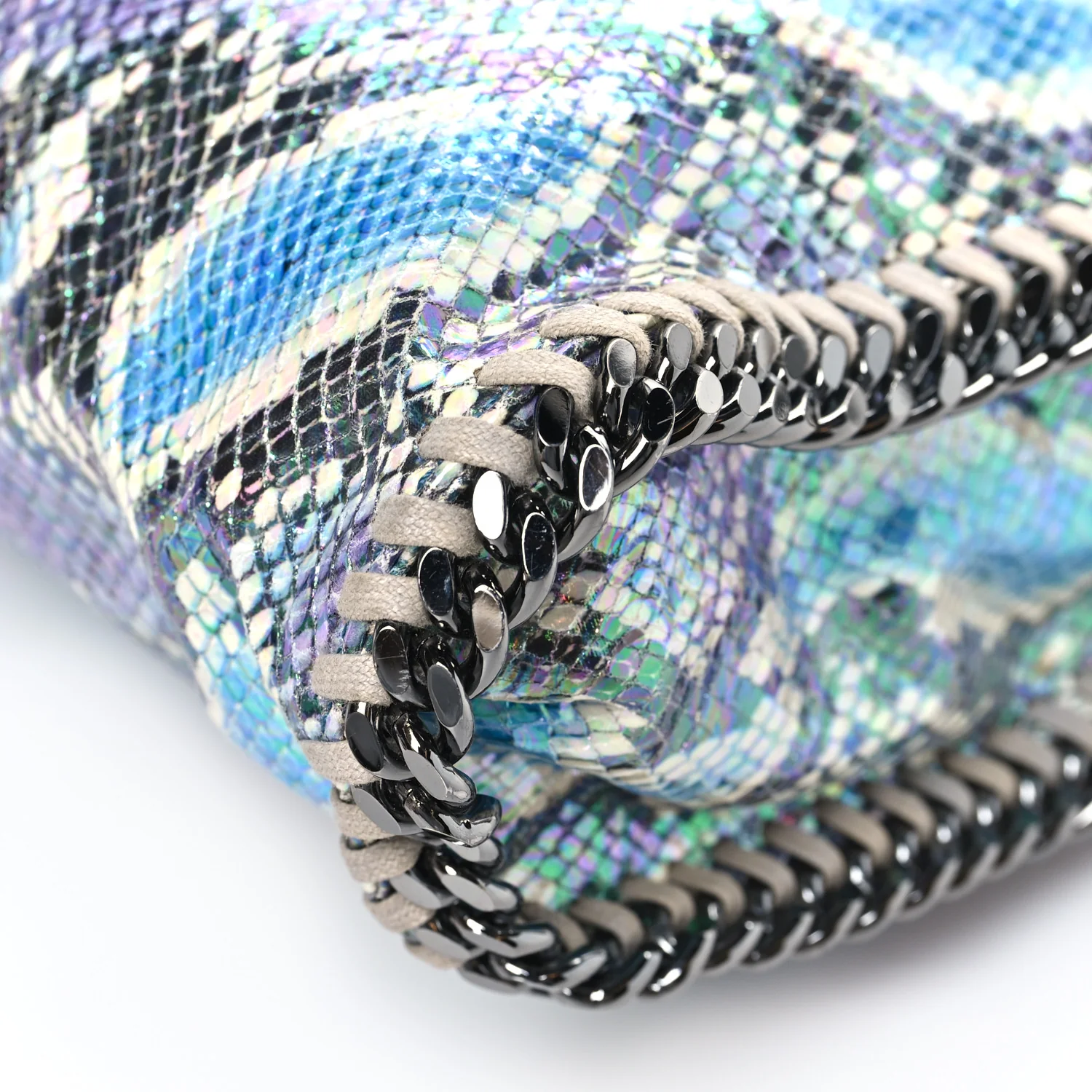 Eco Python Oleographic Small Falabella Tote Navy - Image 10