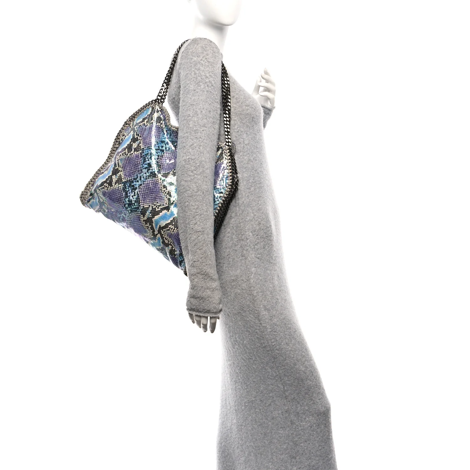 Eco Python Oleographic Small Falabella Tote Navy - Image 2