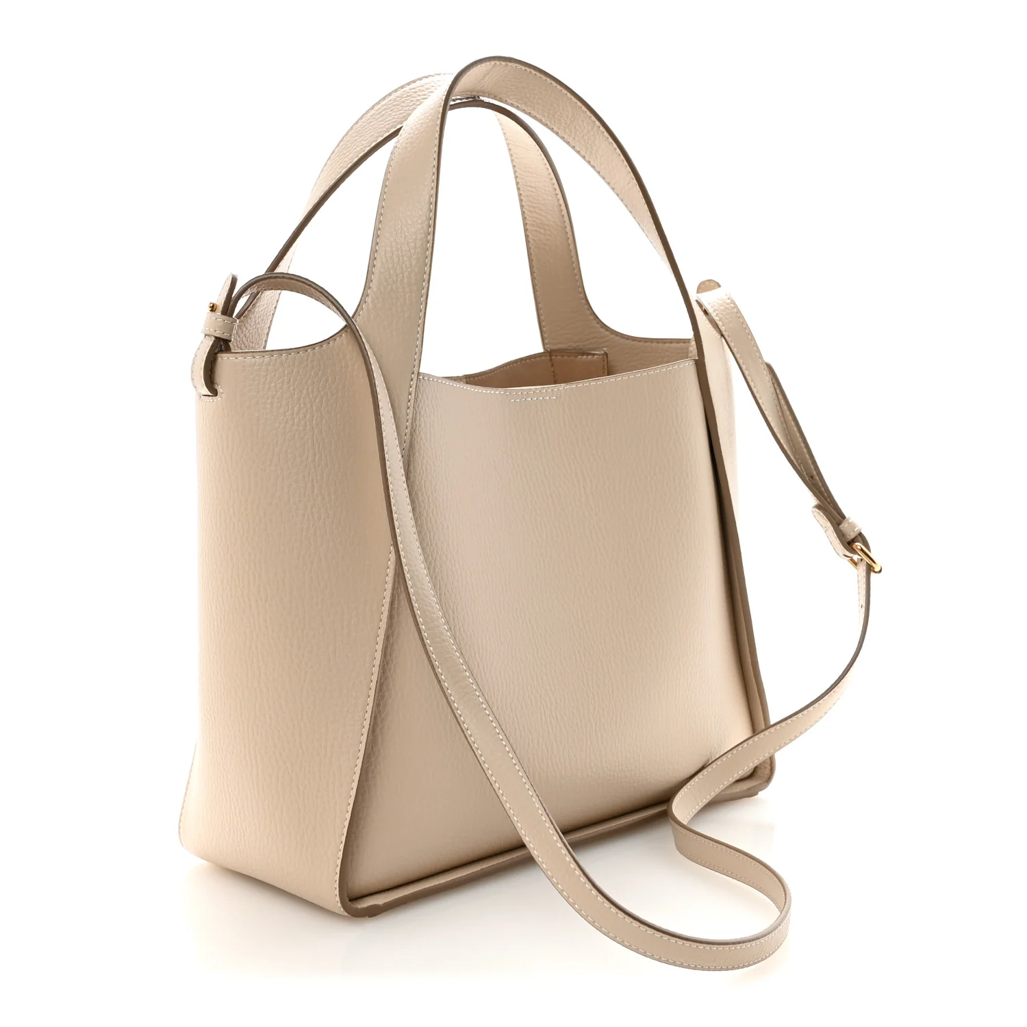 Grainy Alter Mat Studded East West Tote Cream - Image 4