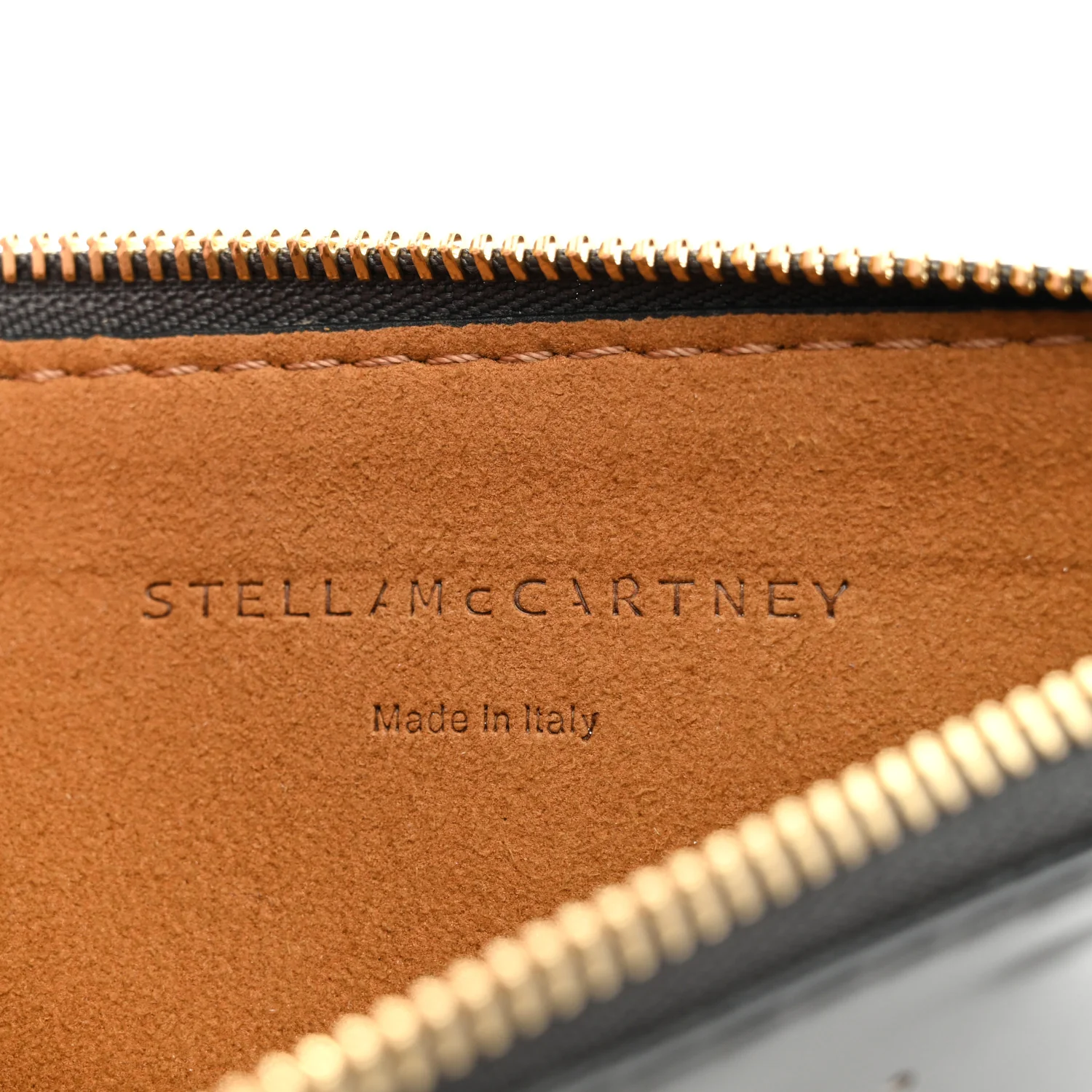 Patent Faux Leather Perforated Logo Pouch Caviar - Image 6