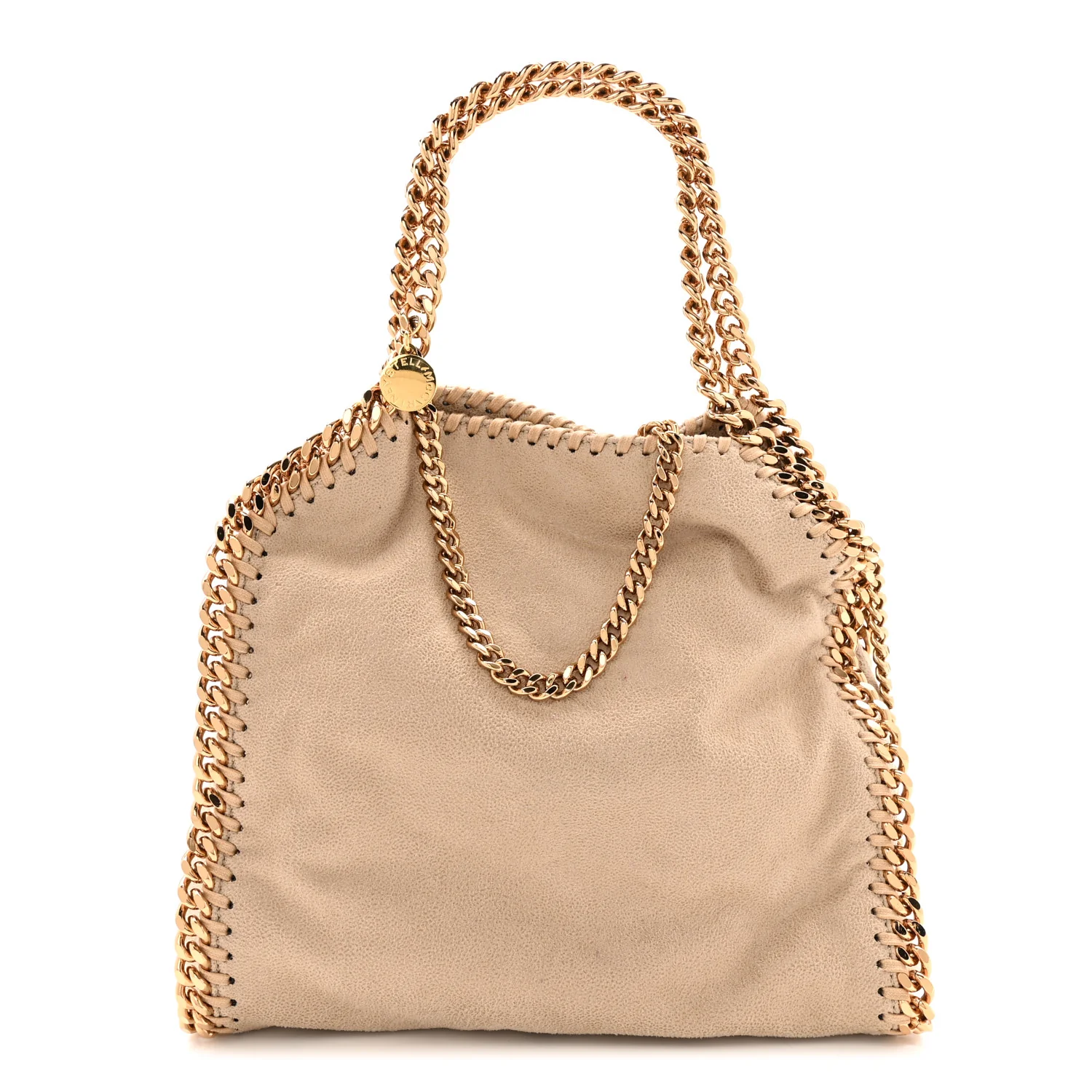 Shaggy Deer Mini Falabella Fold Over Tote Beige