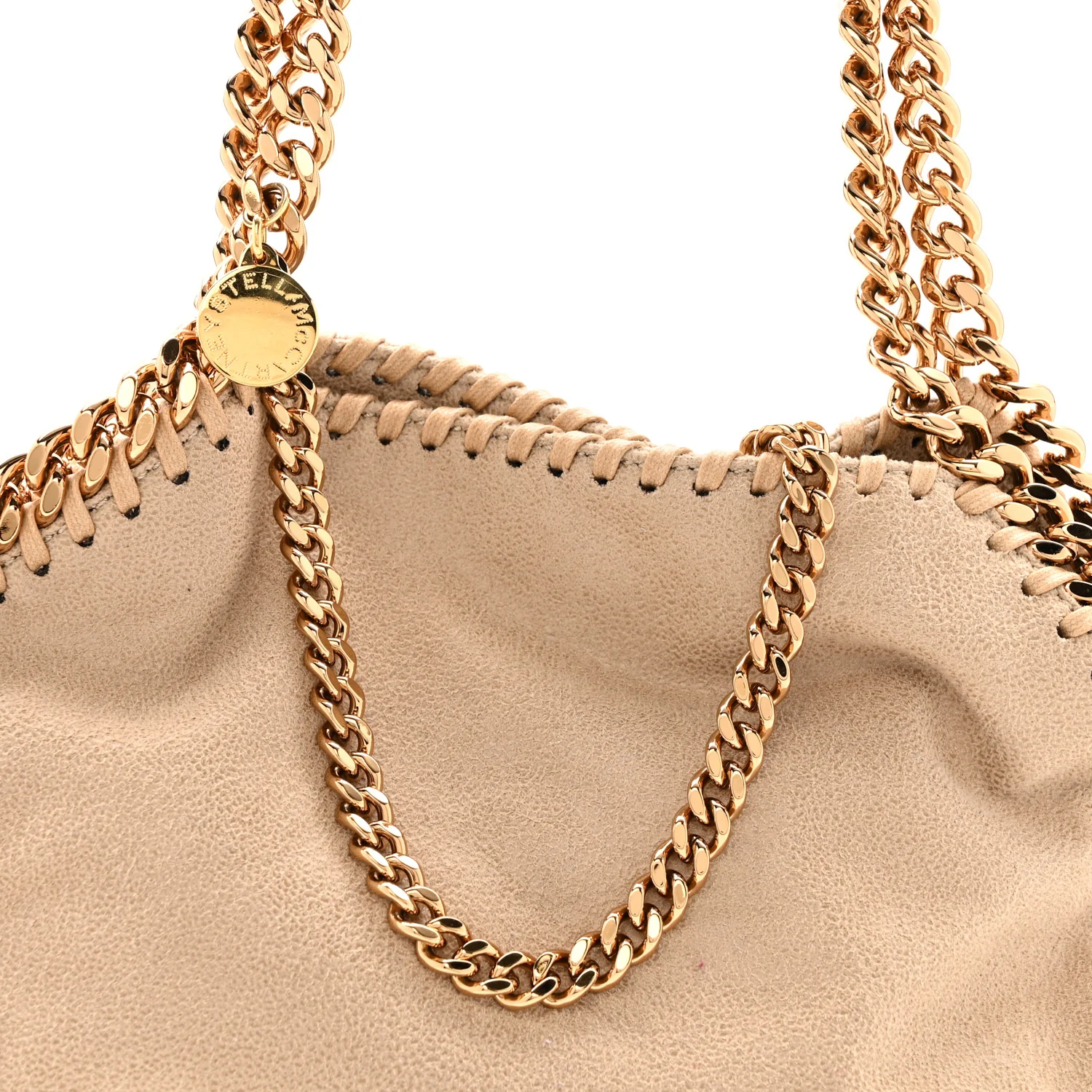Shaggy Deer Mini Falabella Fold Over Tote Beige - Image 8