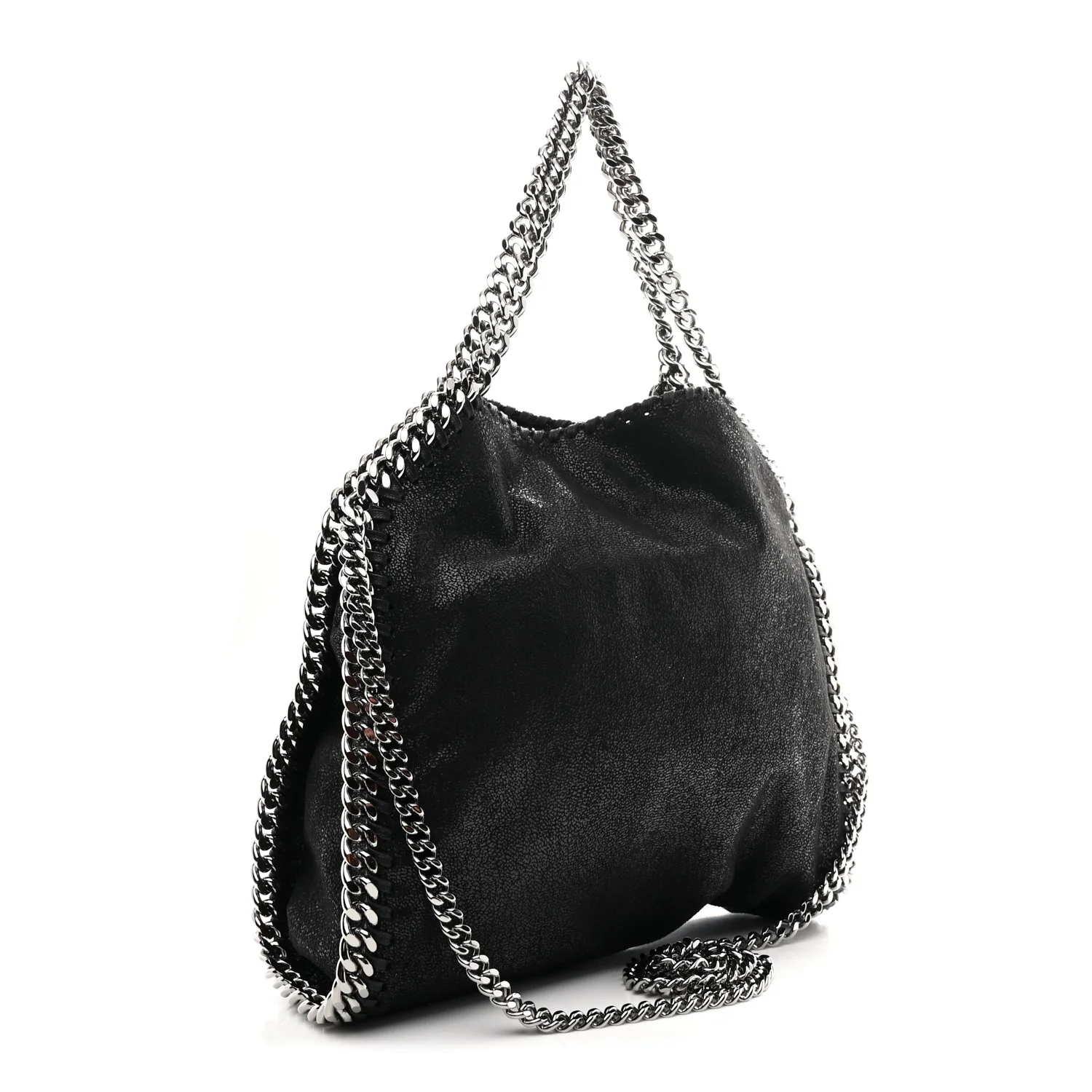 Shaggy Deer Mini Falabella Fold Over Tote Black - Image 3