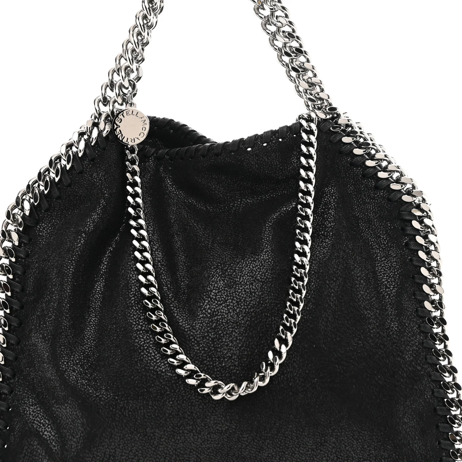 Shaggy Deer Mini Falabella Fold Over Tote Black - Image 7