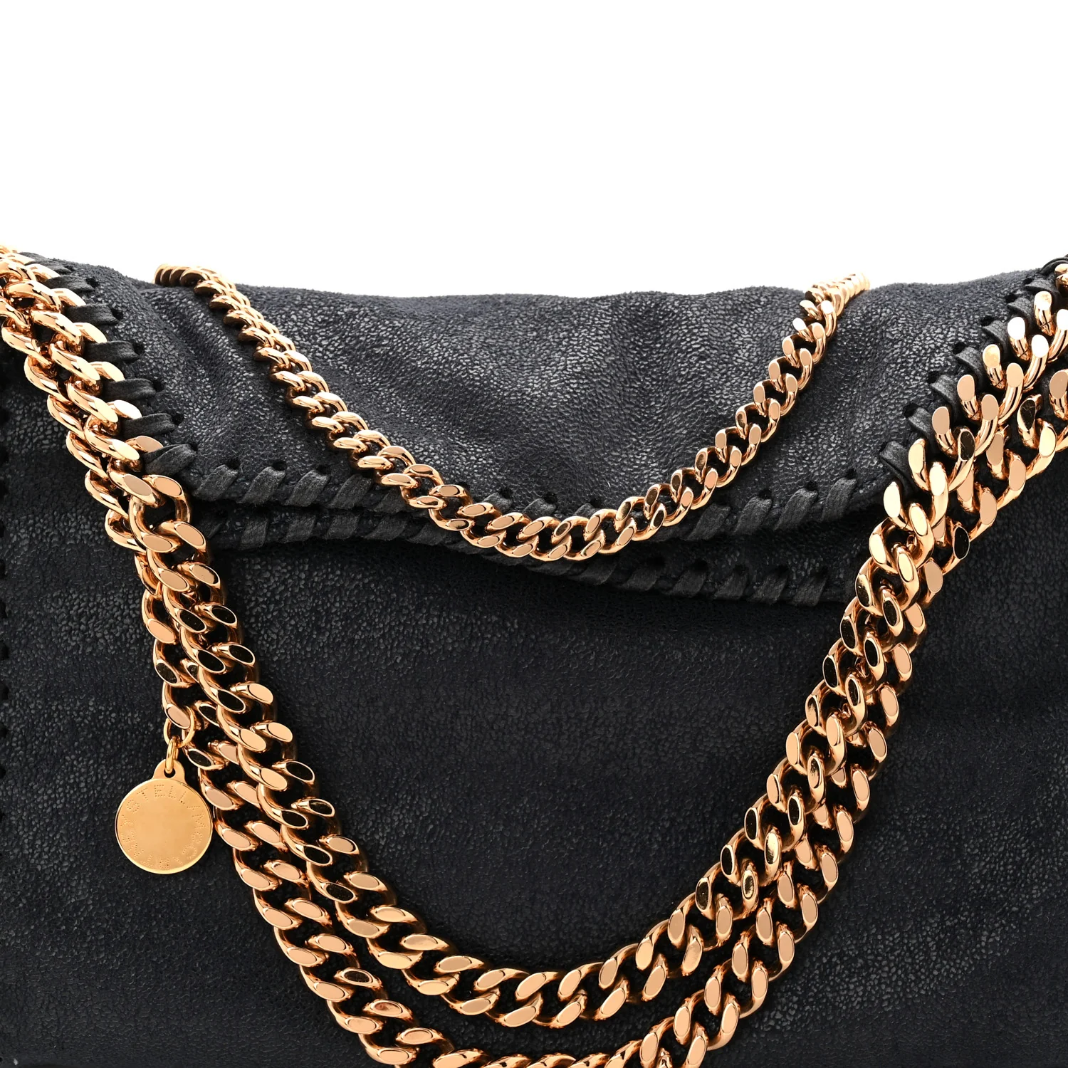 Shaggy Deer Mini Falabella Fold Over Tote Navy - Image 8