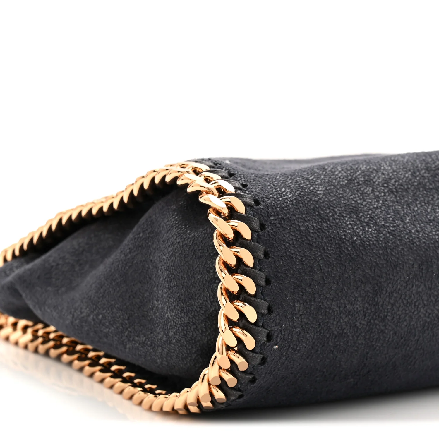 Shaggy Deer Mini Falabella Fold Over Tote Navy - Image 9