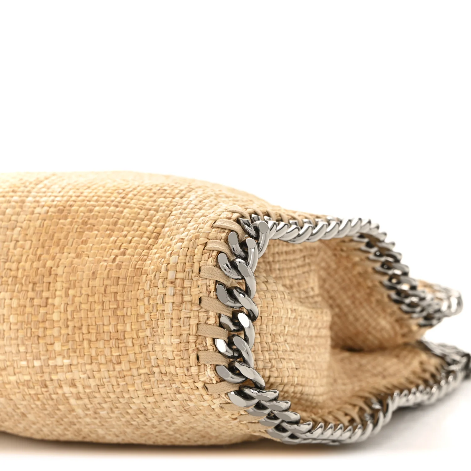 Woven Raffia Mini Falabella Fold Over Natural - Image 10