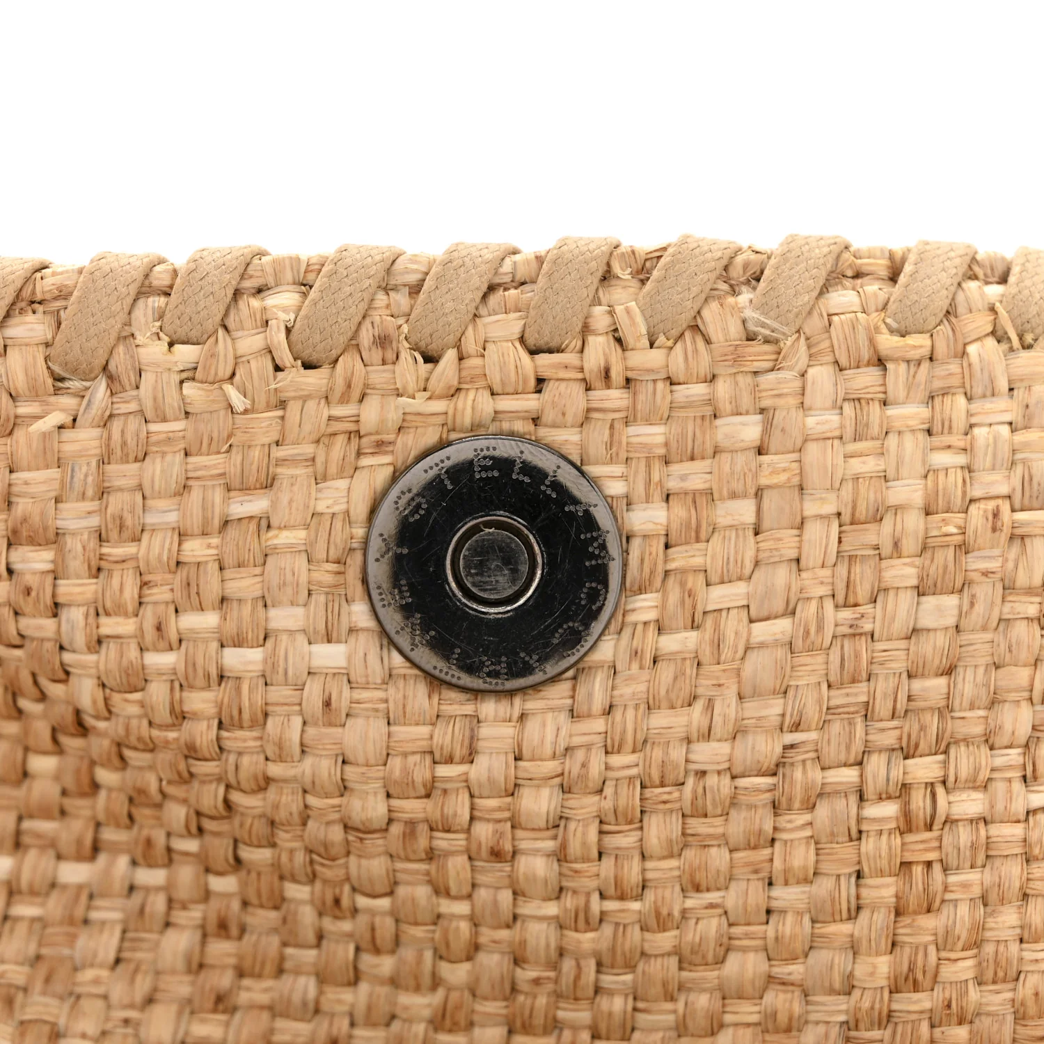 Woven Raffia Mini Falabella Fold Over Natural - Image 11