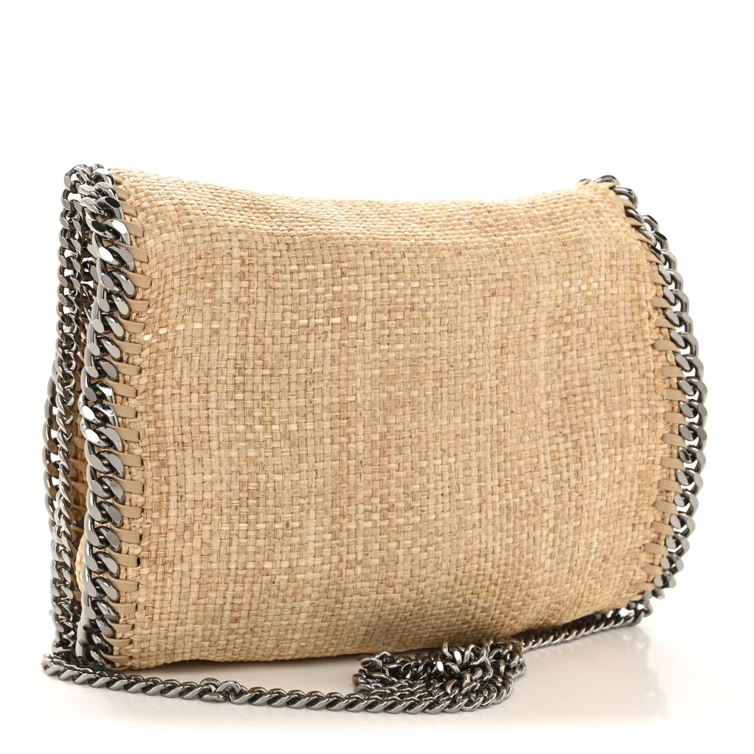 Woven Raffia Mini Falabella Fold Over Natural - Image 3