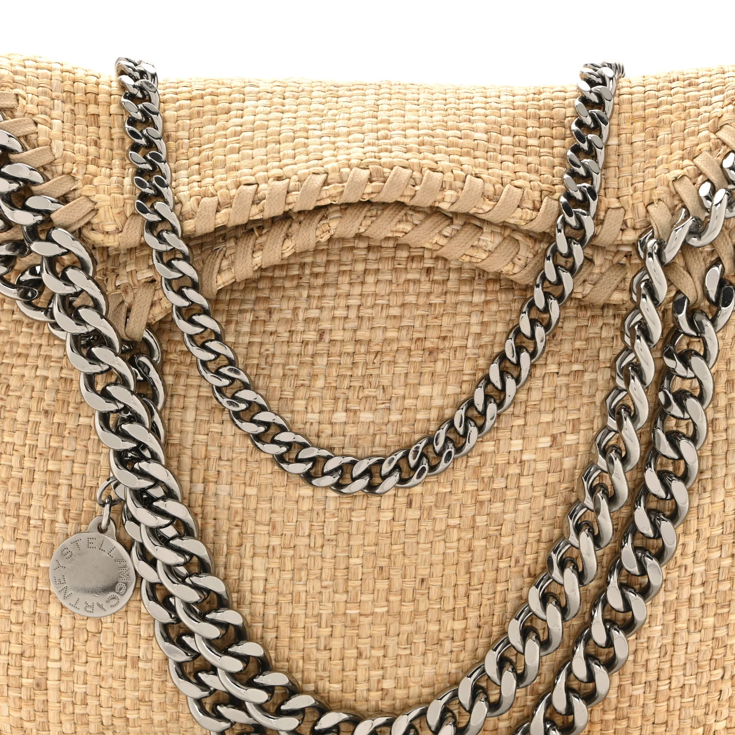 Woven Raffia Mini Falabella Fold Over Natural - Image 8