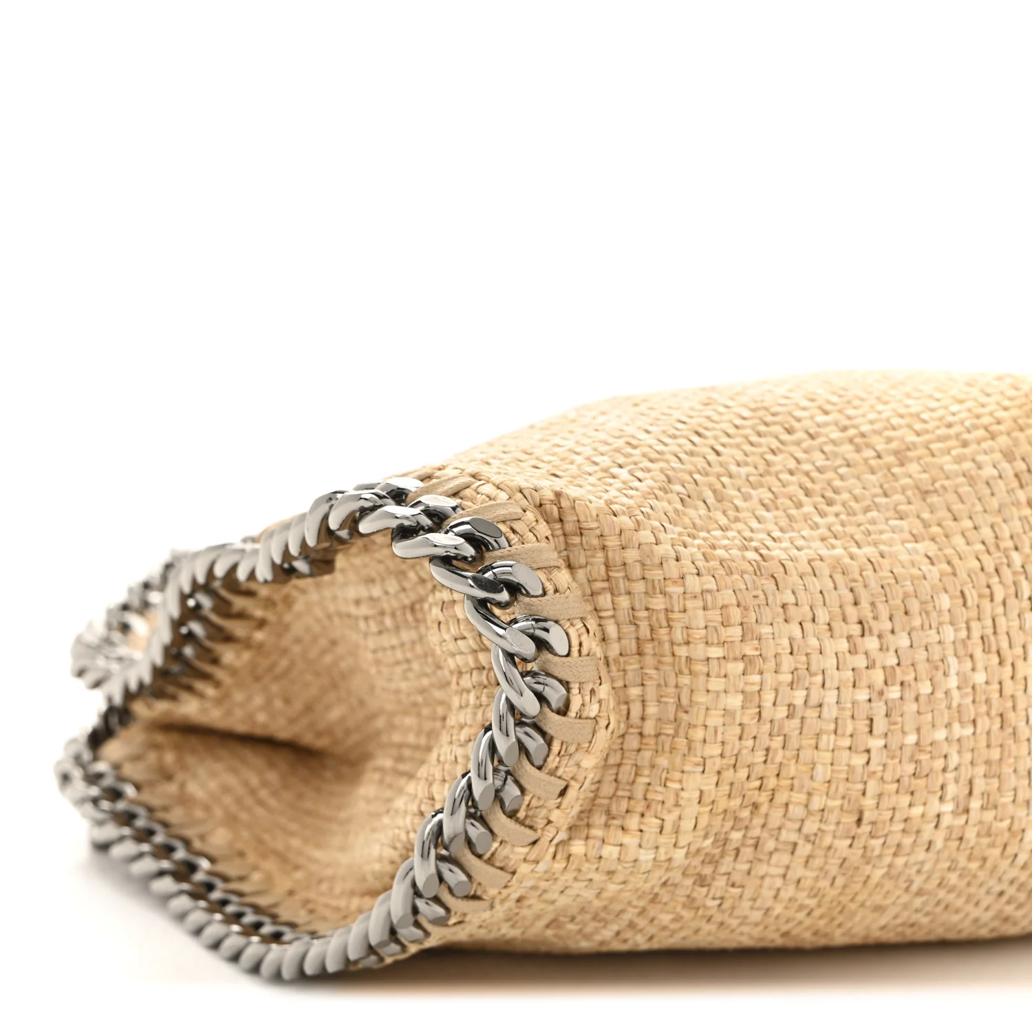 Woven Raffia Mini Falabella Fold Over Natural - Image 9