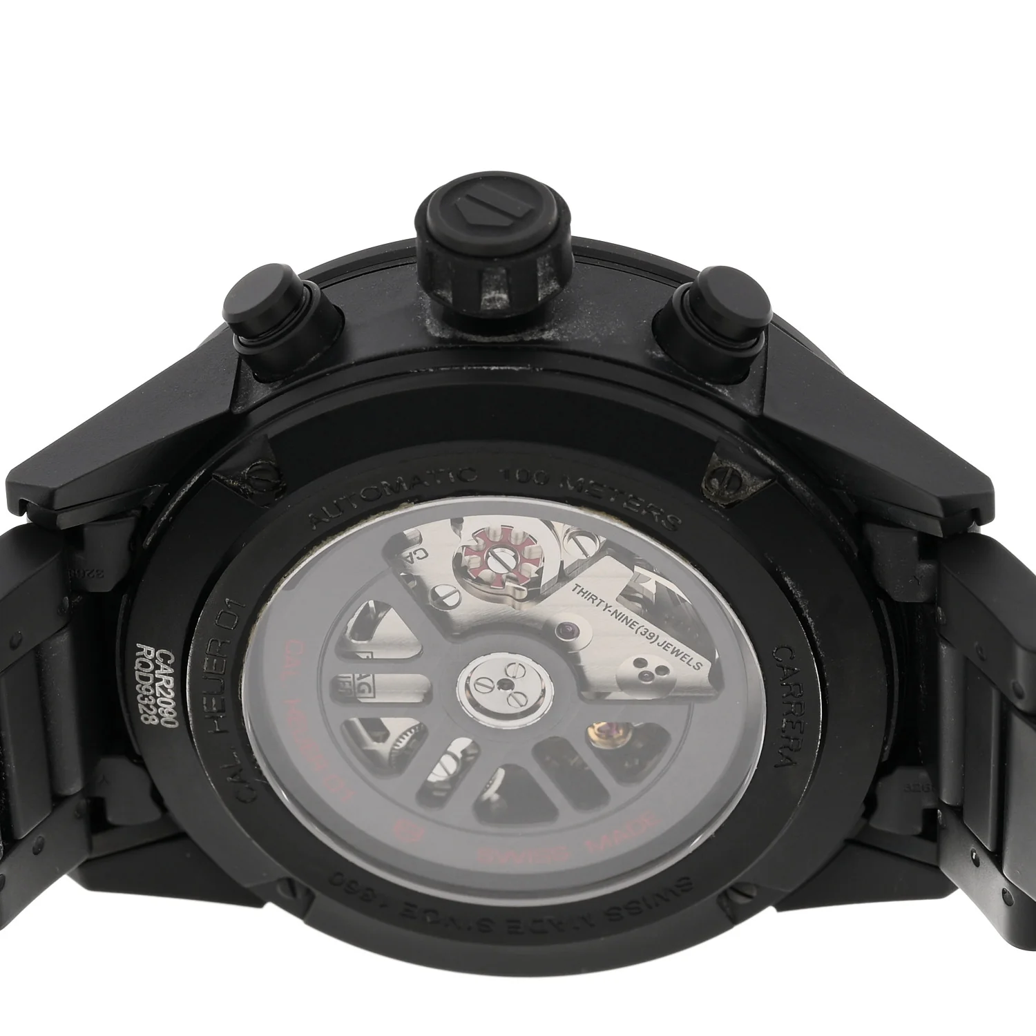 Ceramic 43mm Carrera Calibre Chronograph Automatic Watch Black CAR2090 - Image 4