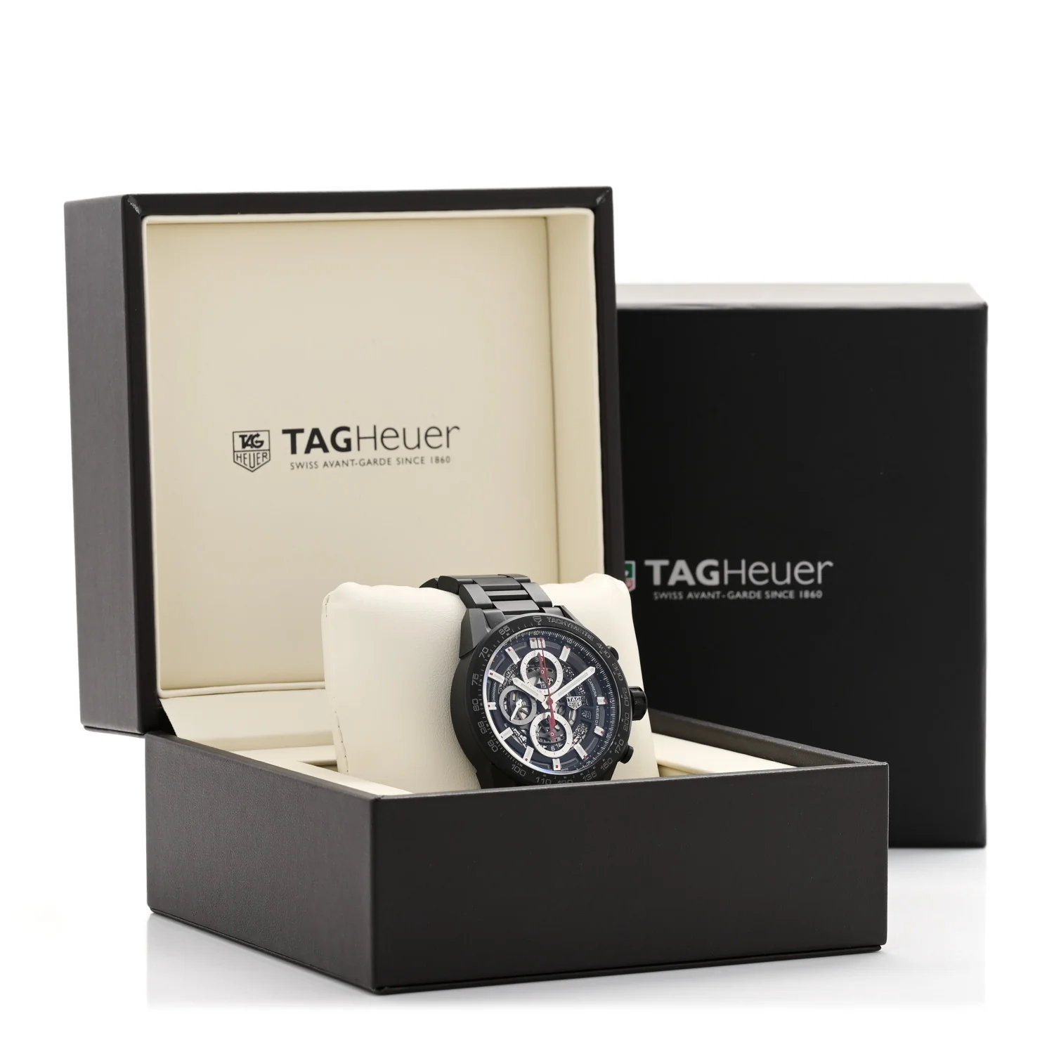 Ceramic 43mm Carrera Calibre Chronograph Automatic Watch Black CAR2090 - Image 5
