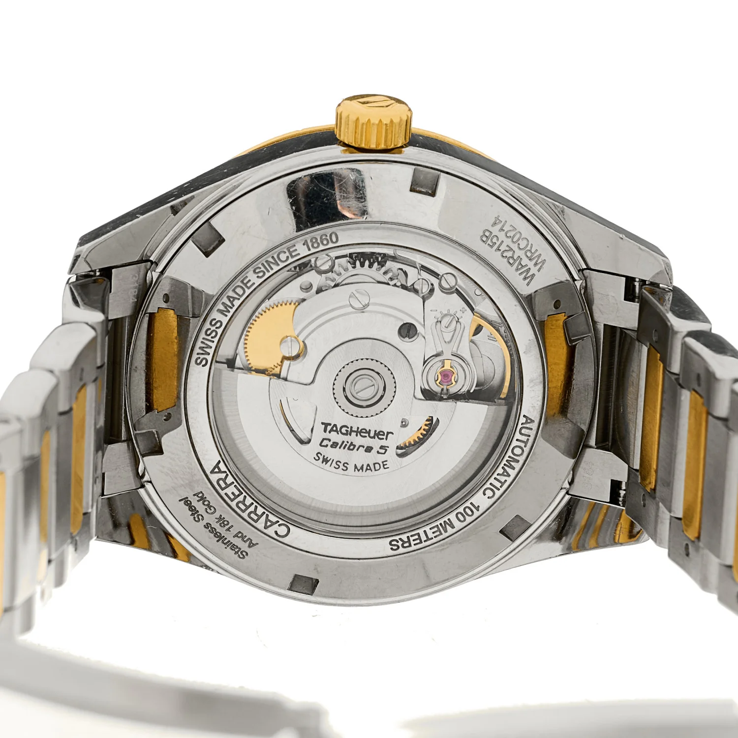 Stainless Steel 39mm Carrera Automatic Watch Silver WAR215B - Image 4