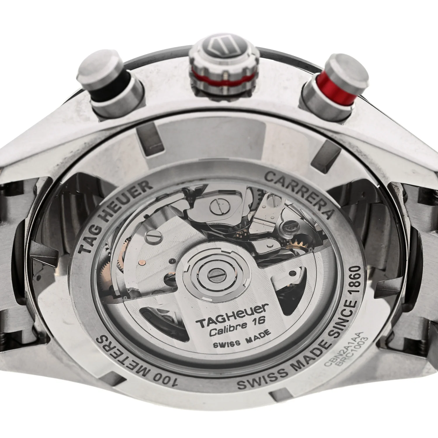 Stainless Steel 44mm Carrera Chronograph Automatic Watch Black CBN2A1AA - Image 4