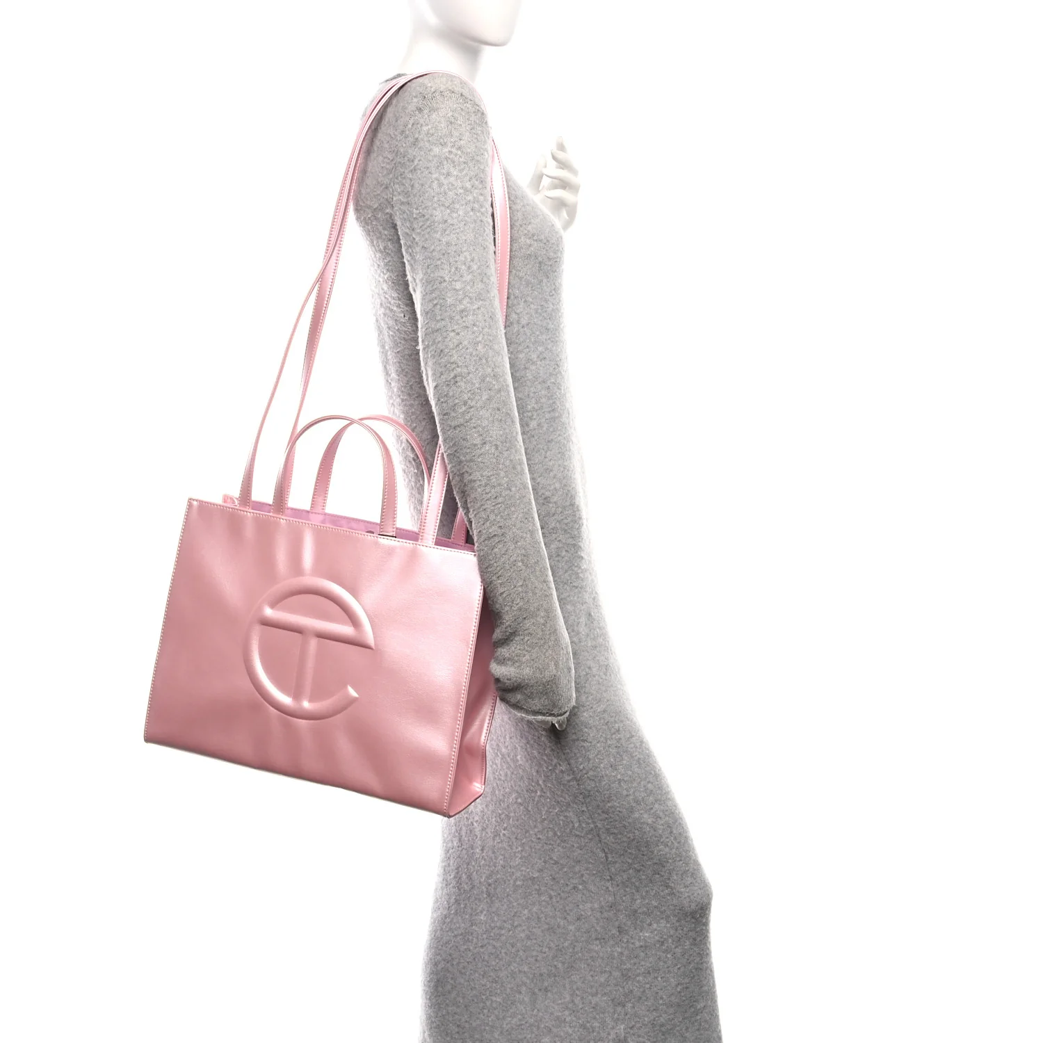 Metallic Vegan Leather Medium Shopping Bag Ballerina - Image 2