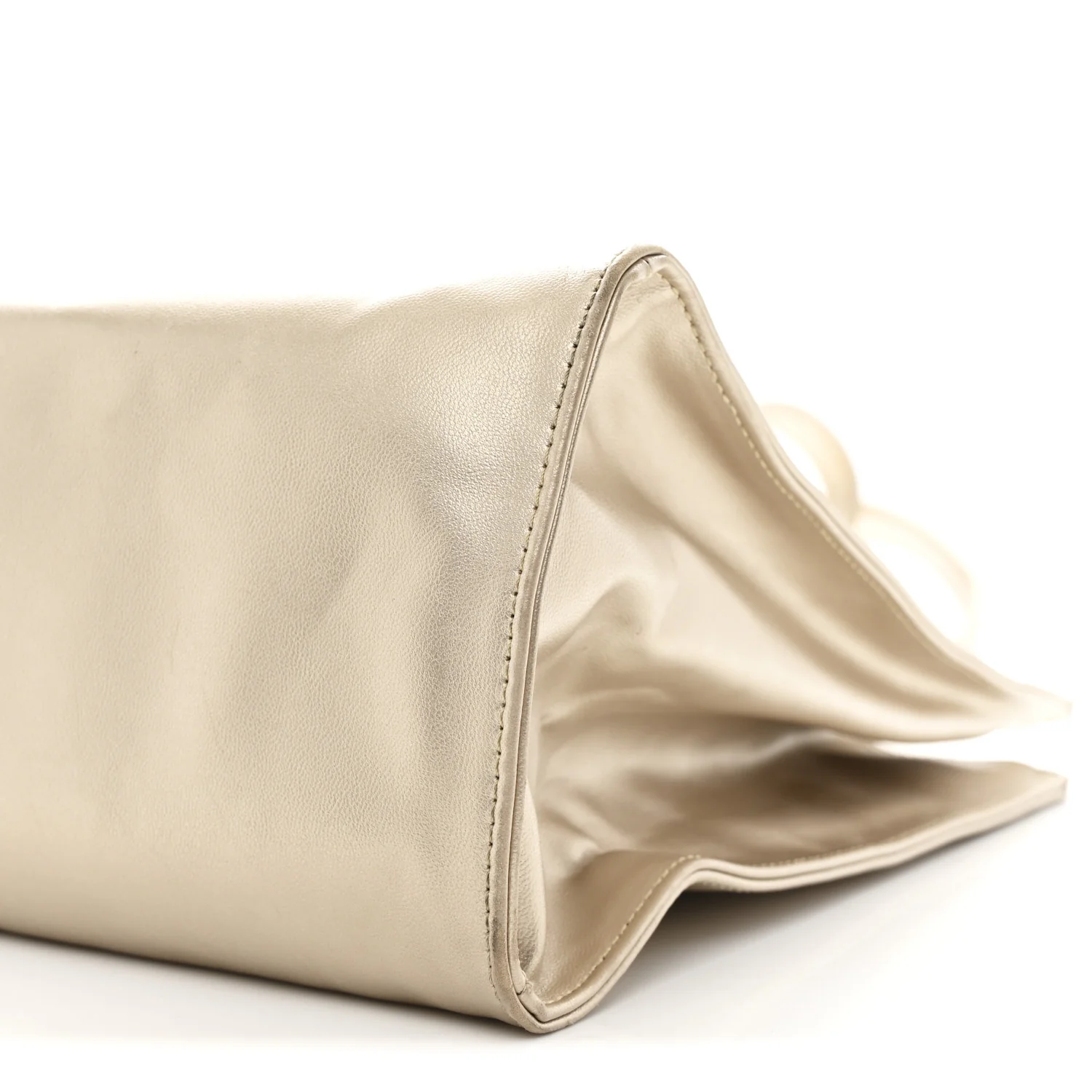 Metallic Vegan Leather Medium Shopping Bag Gold - Image 10