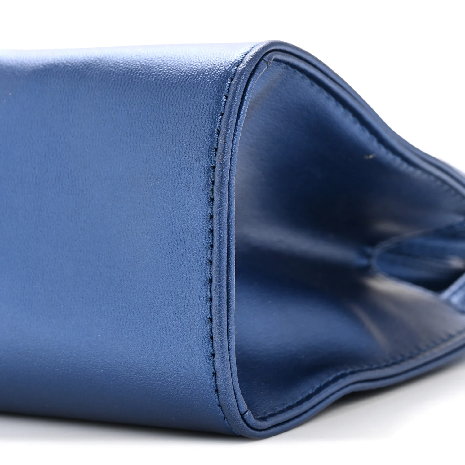 Metallic Vegan Leather Small Shopping Bag Cobalt - Image 26