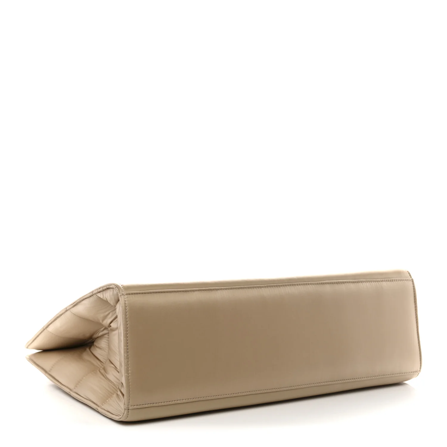 Nylon Large Puff Shopping Bag Cream - Image 4