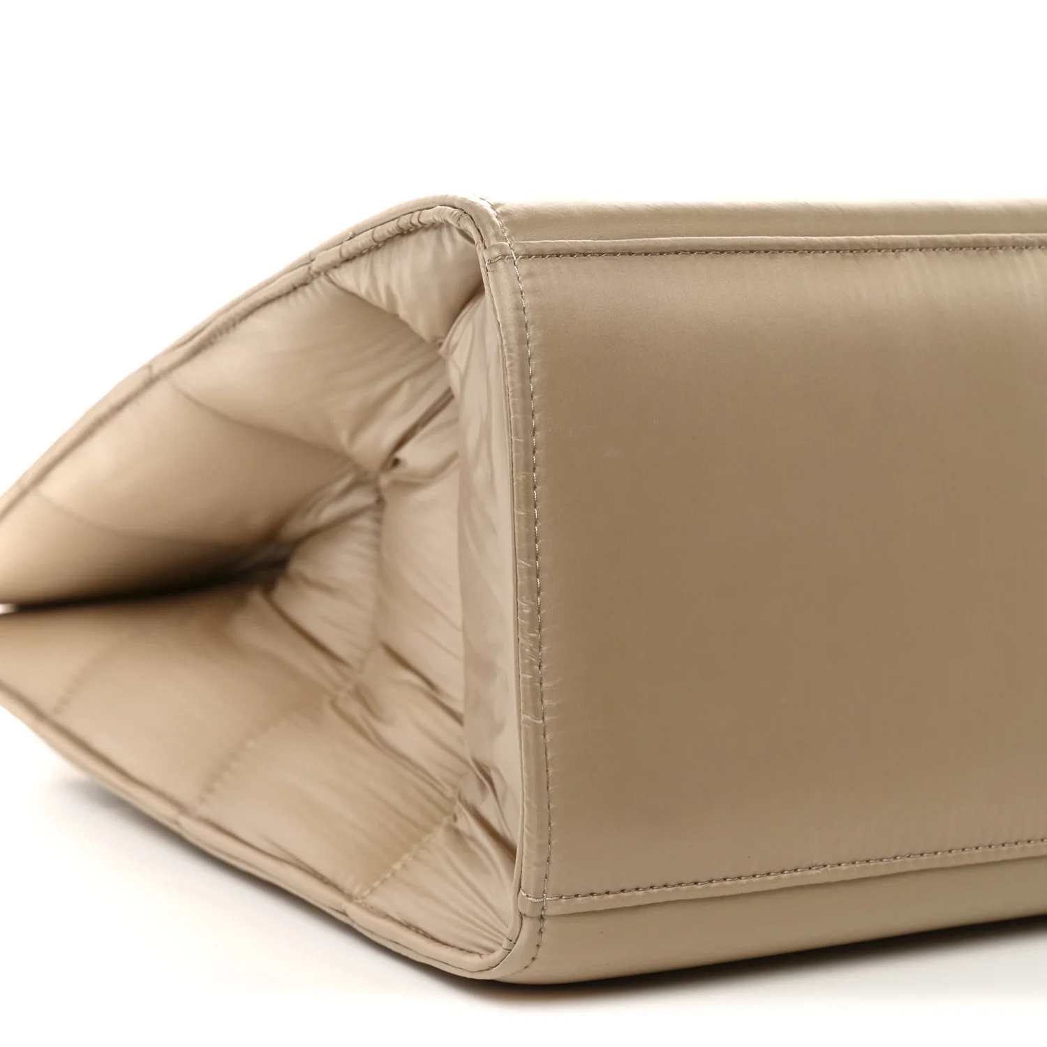 Nylon Large Puff Shopping Bag Cream - Image 9
