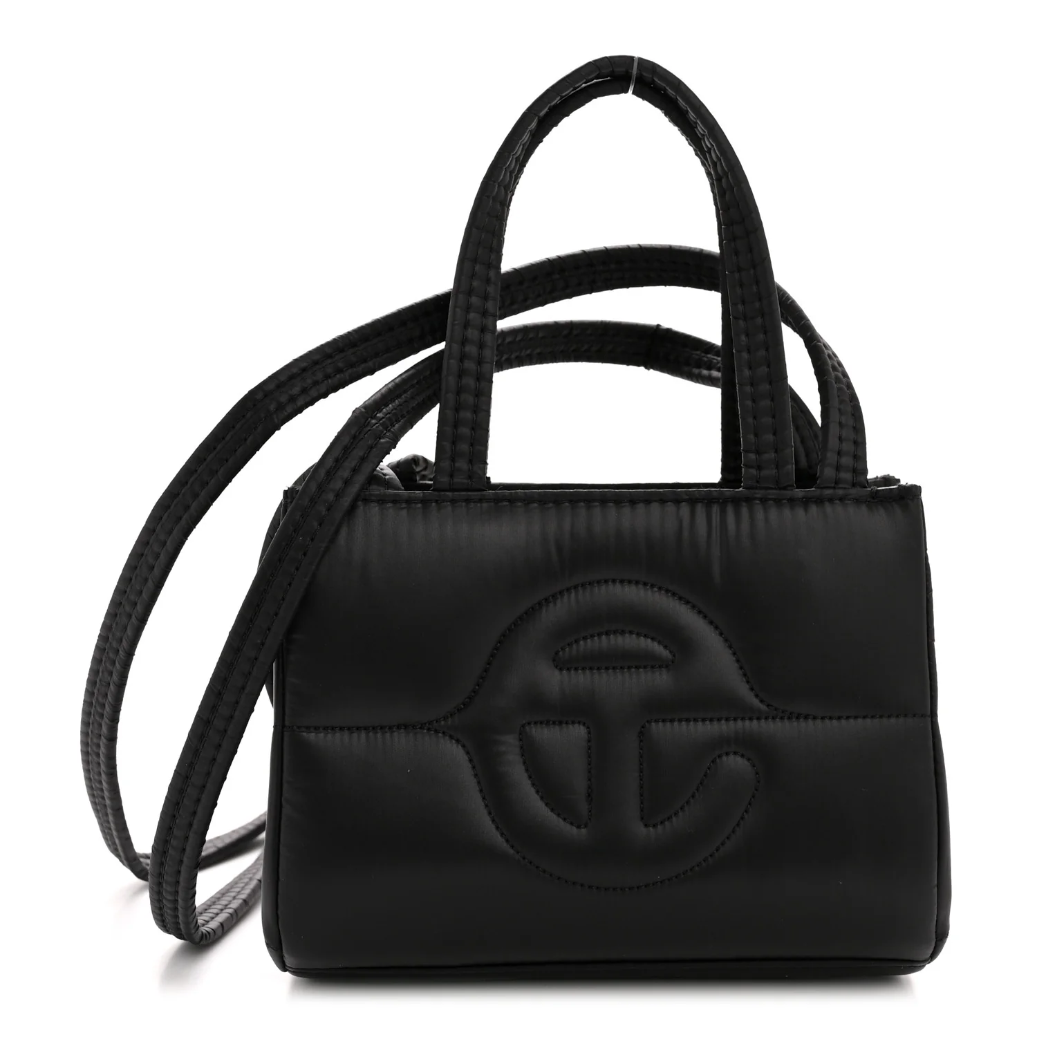 Nylon Small Puff Shopping Bag Black